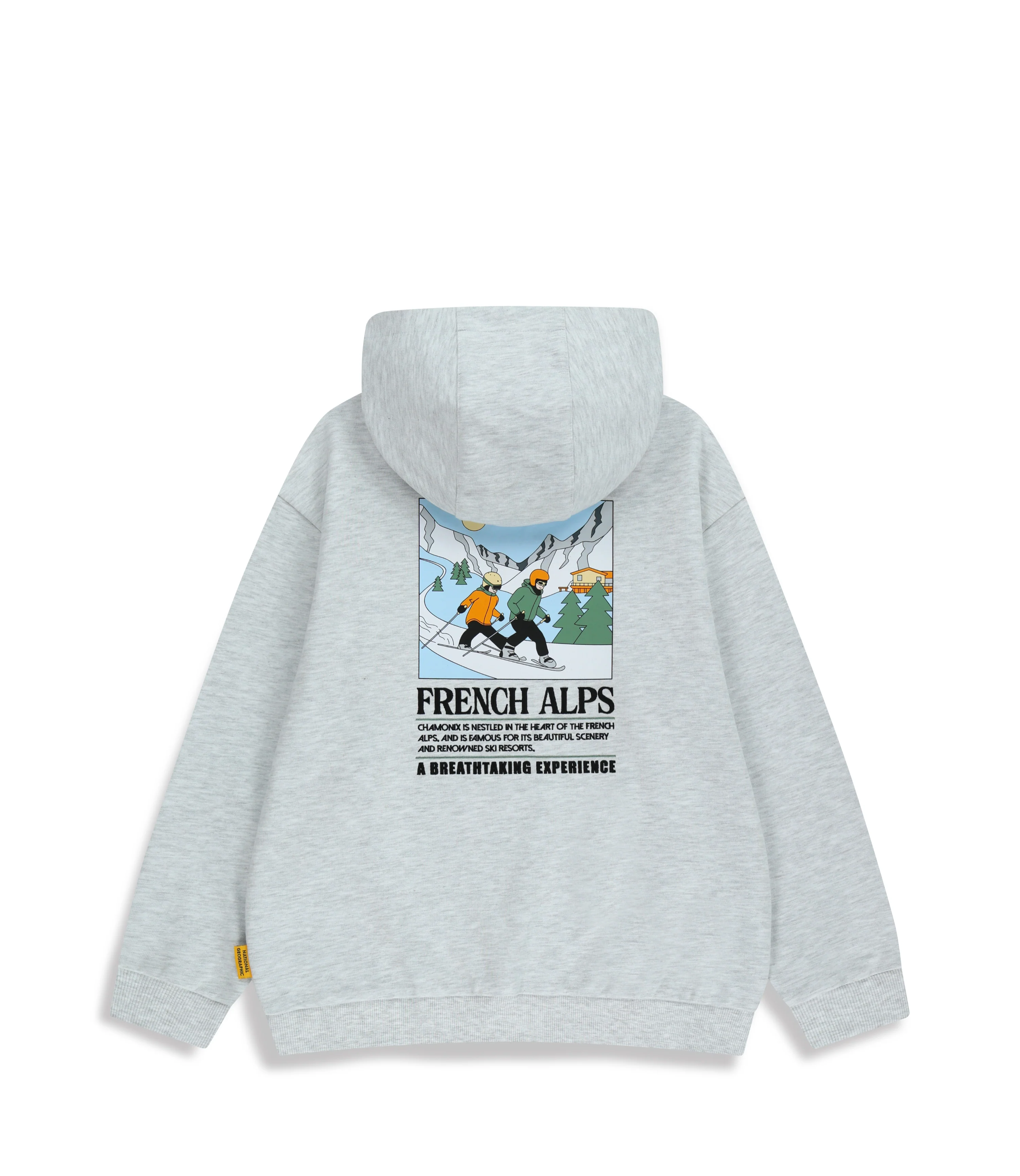Kid's Seasonal Back Graphic Hoodie (Brushed)<br>WHITE MELANGE - Image 4