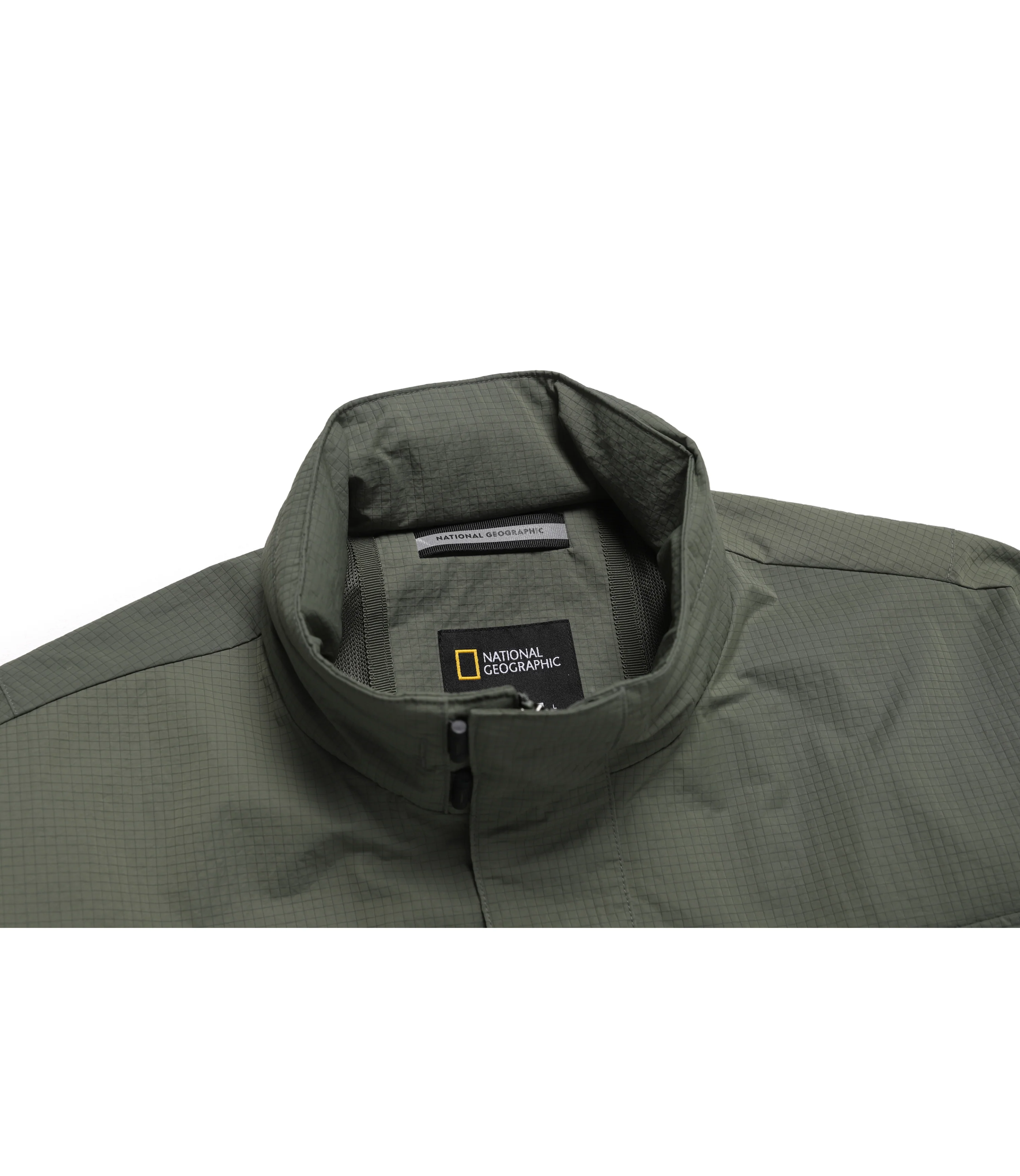 Men's NRN Multi Pocket Stand Neck Utility Jumper<br>KHAKI - Image 4