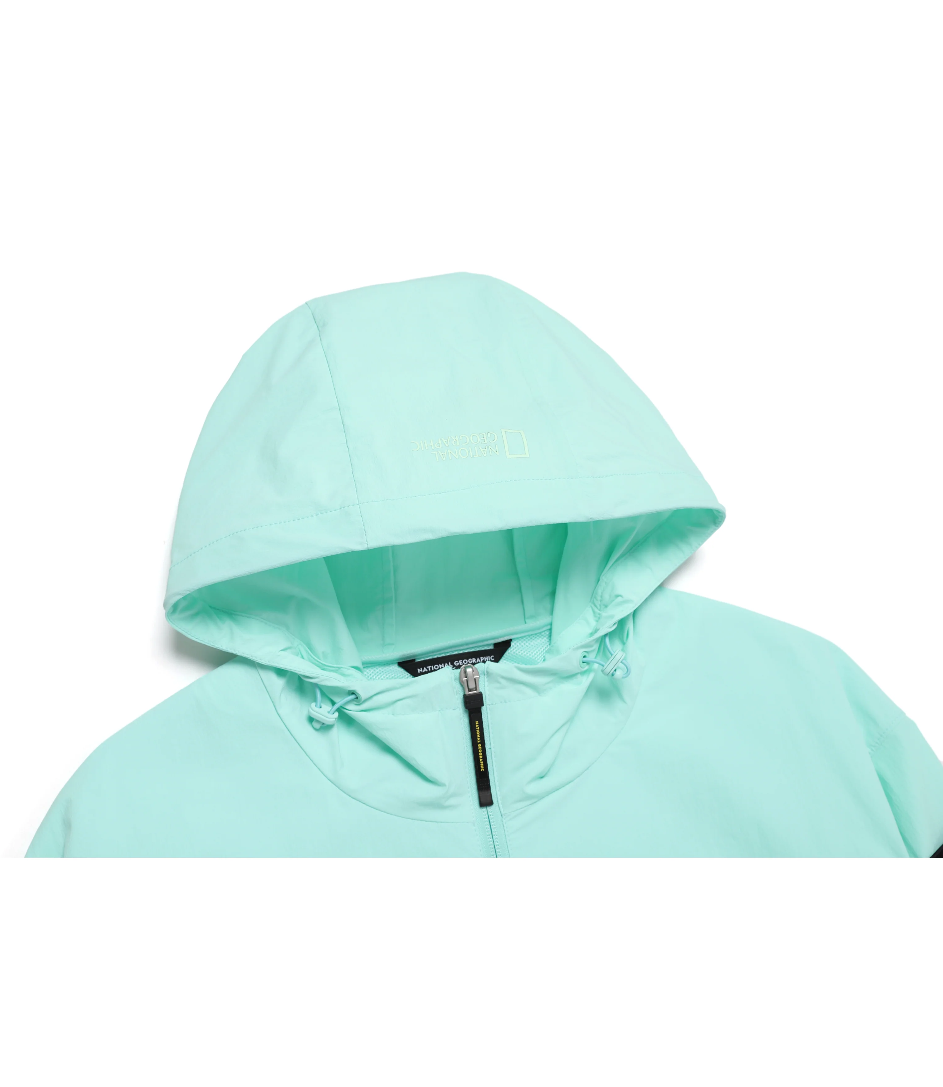 Unisex ADELIE Light Woven Stretch Full Zip-Up Hooded Jumper<br>MINT - Image 4