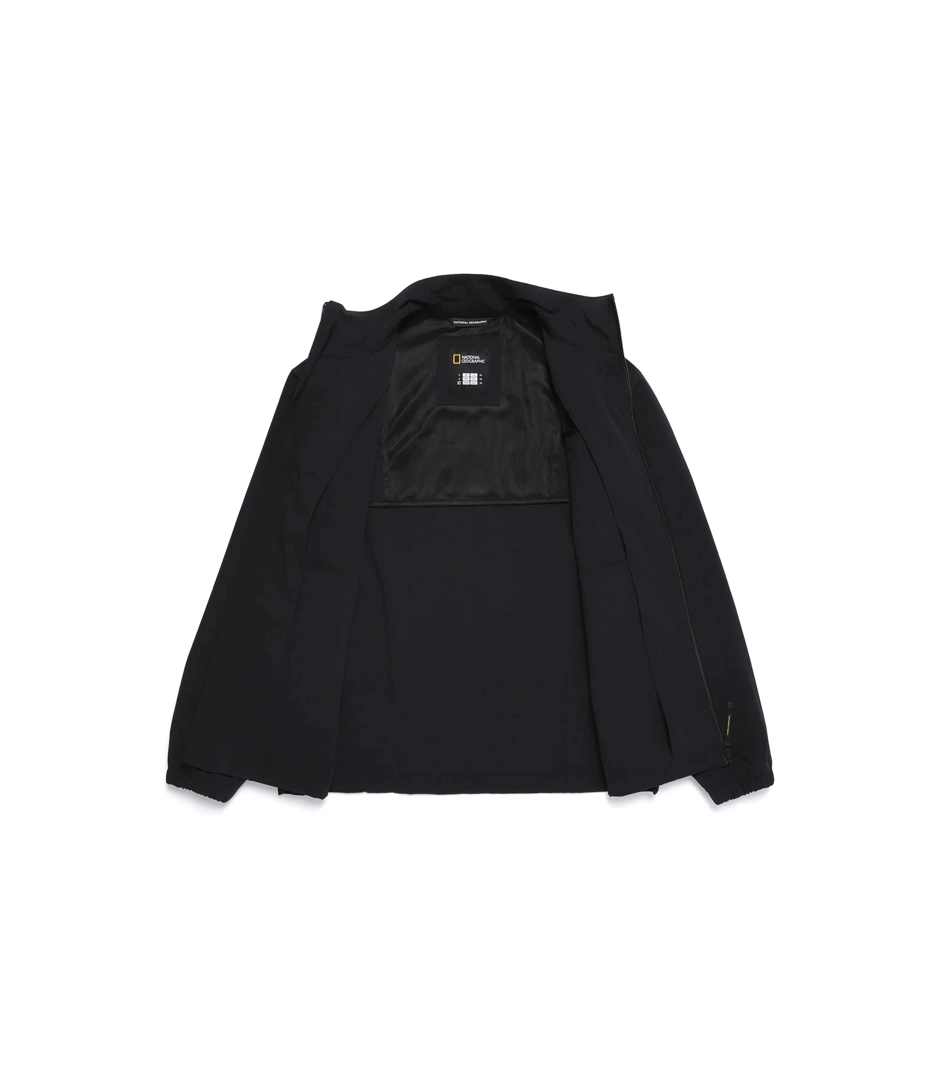 Unisex ADELIE Light Woven Stretch High Neck Jumper<br>CARBON BLACK - Image 3