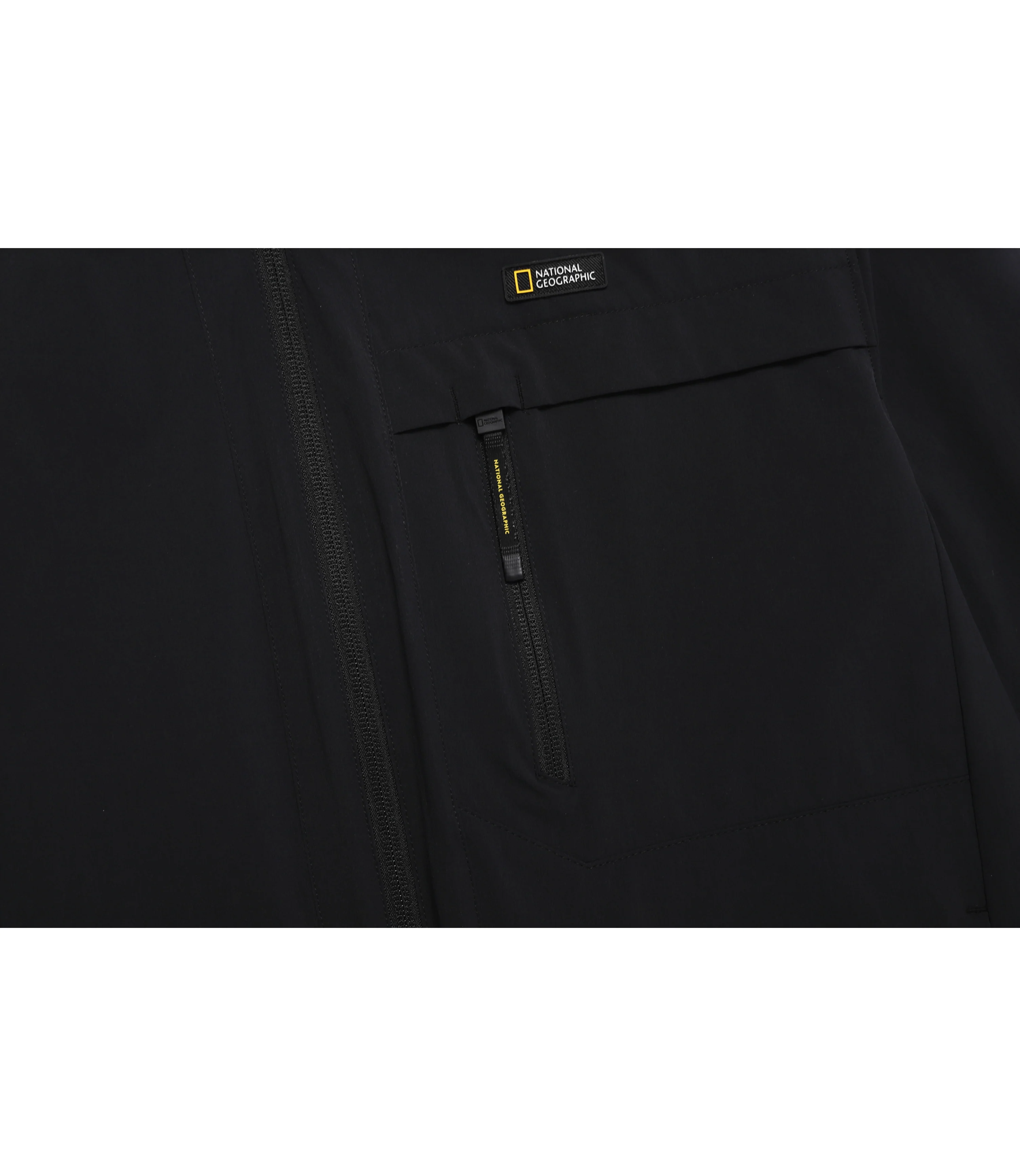 Unisex ADELIE Light Woven Stretch High Neck Jumper<br>CARBON BLACK - Image 6