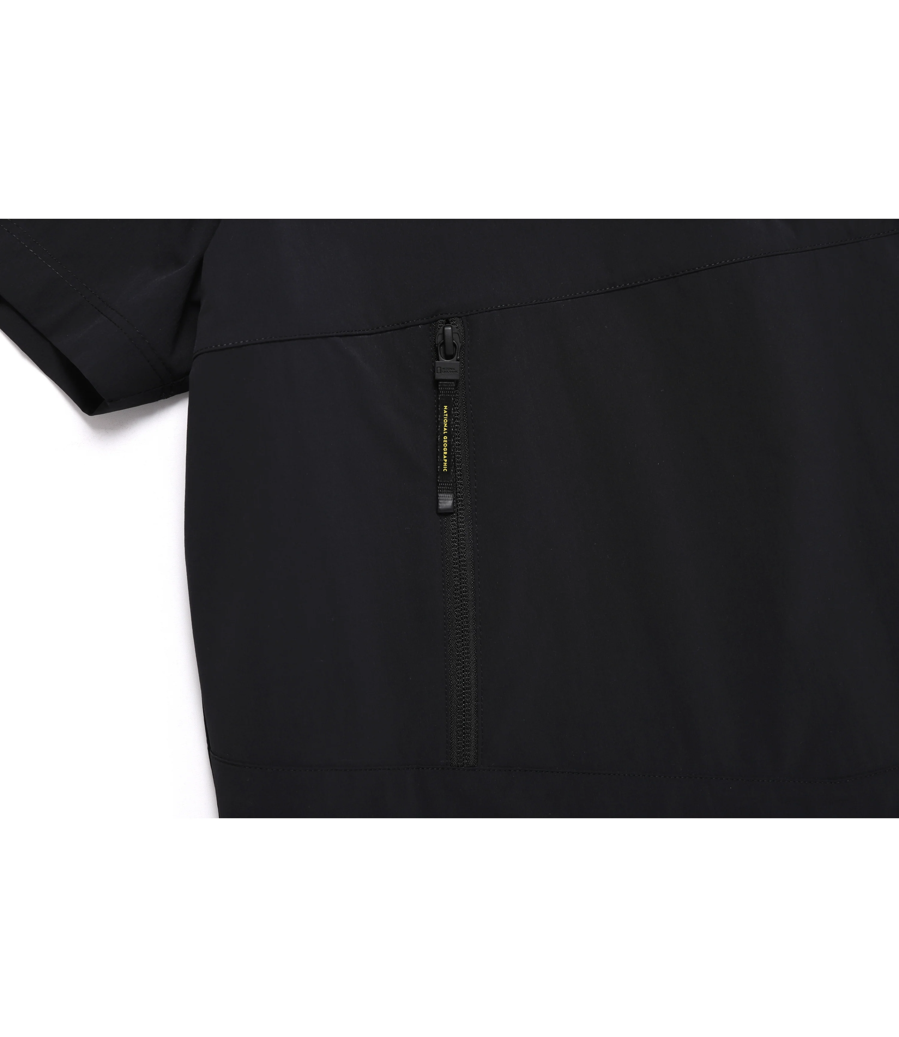 Unisex ADELIE Light Woven Stretch Short Sleeve Anorak<br>CARBON BLACK - Image 6