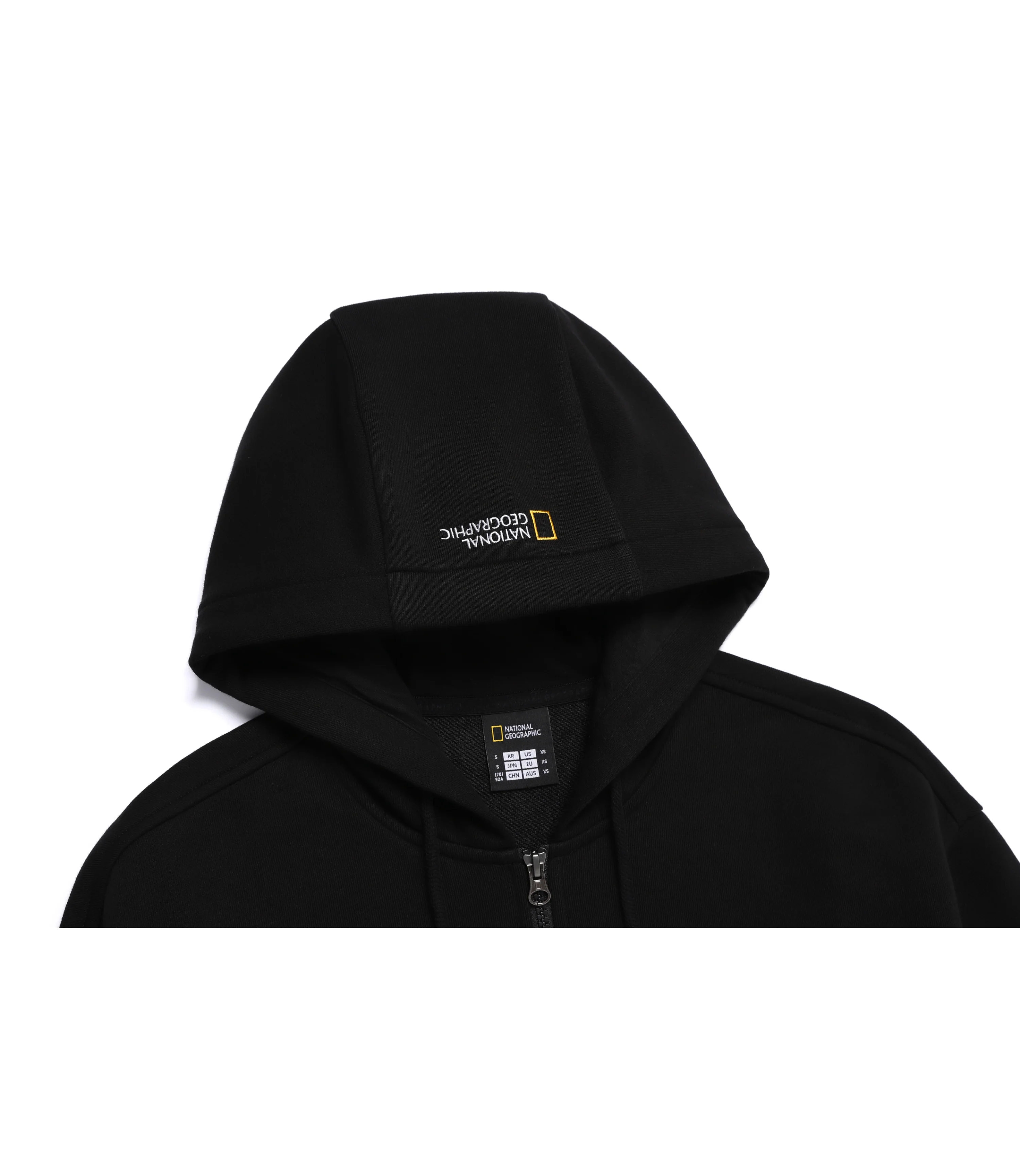 Unisex Animal Patch Full Zip-Up Hoodie<br>BLACK - Image 4