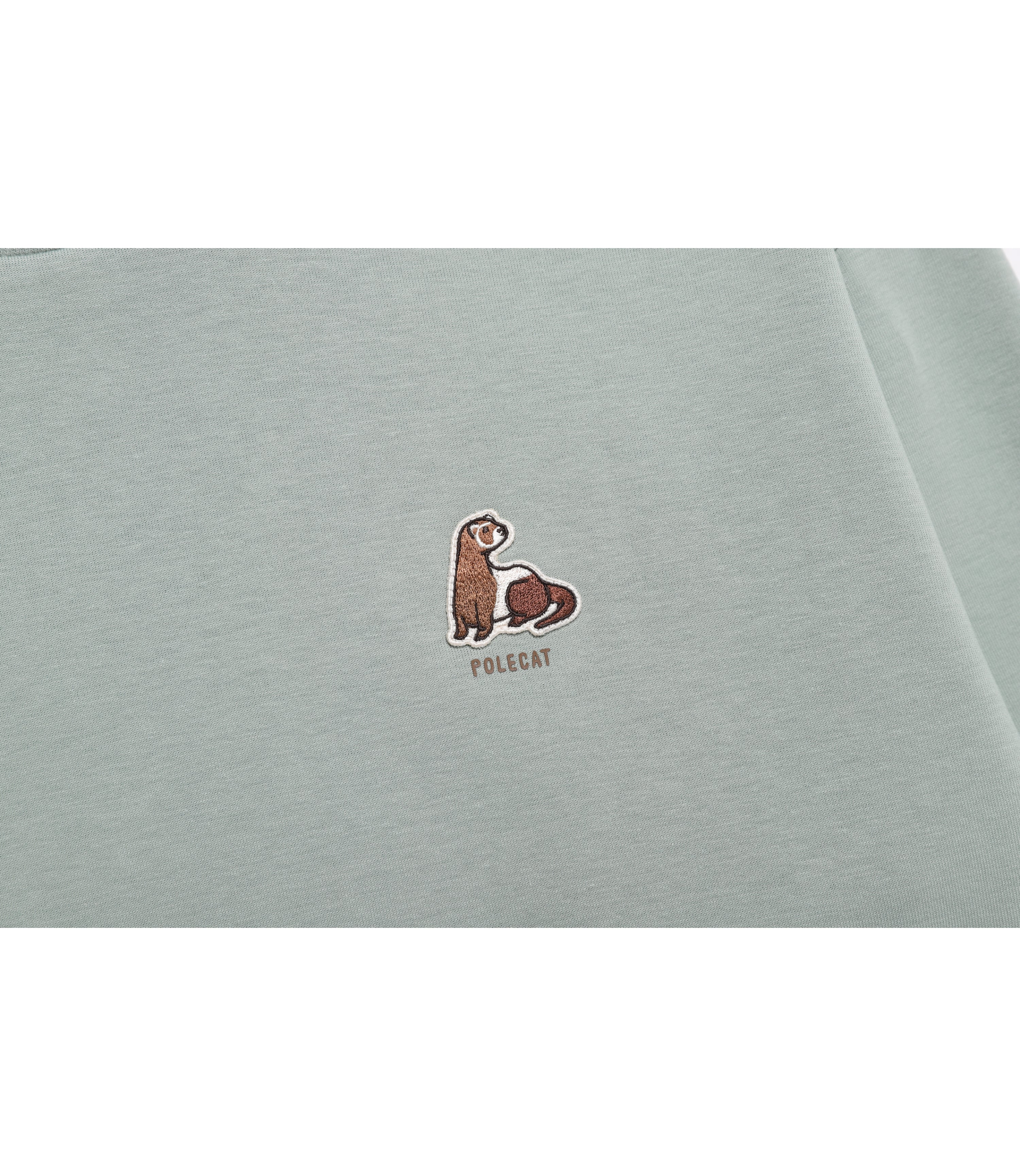 Unisex Animal Wappen Semi Over Fit Sweatshirt<br>KHAKI GREEN - Image 3