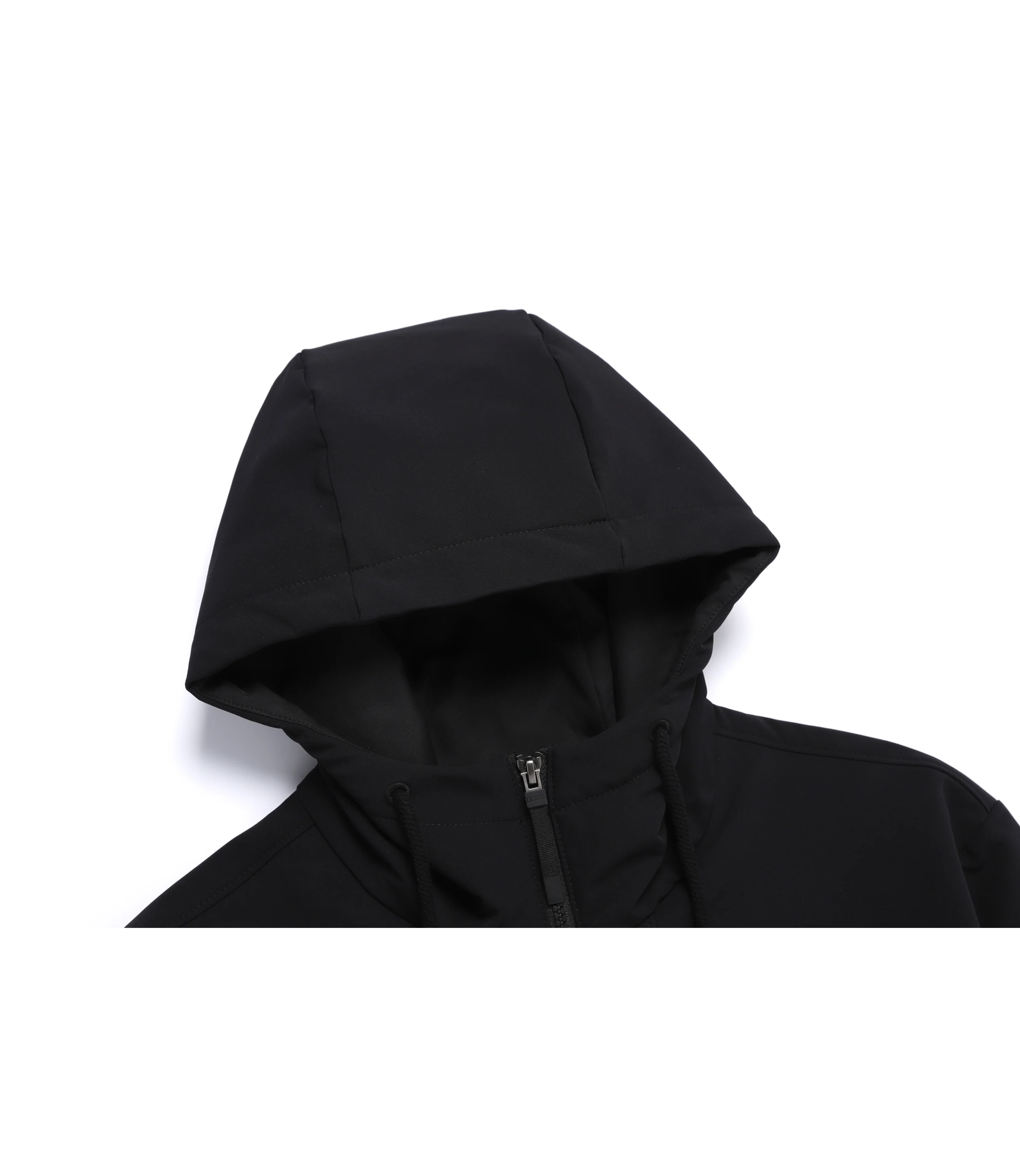 Unisex ARCHELON Double Warm Woven Zip-Up Hoodie<br>BLACK - Image 5
