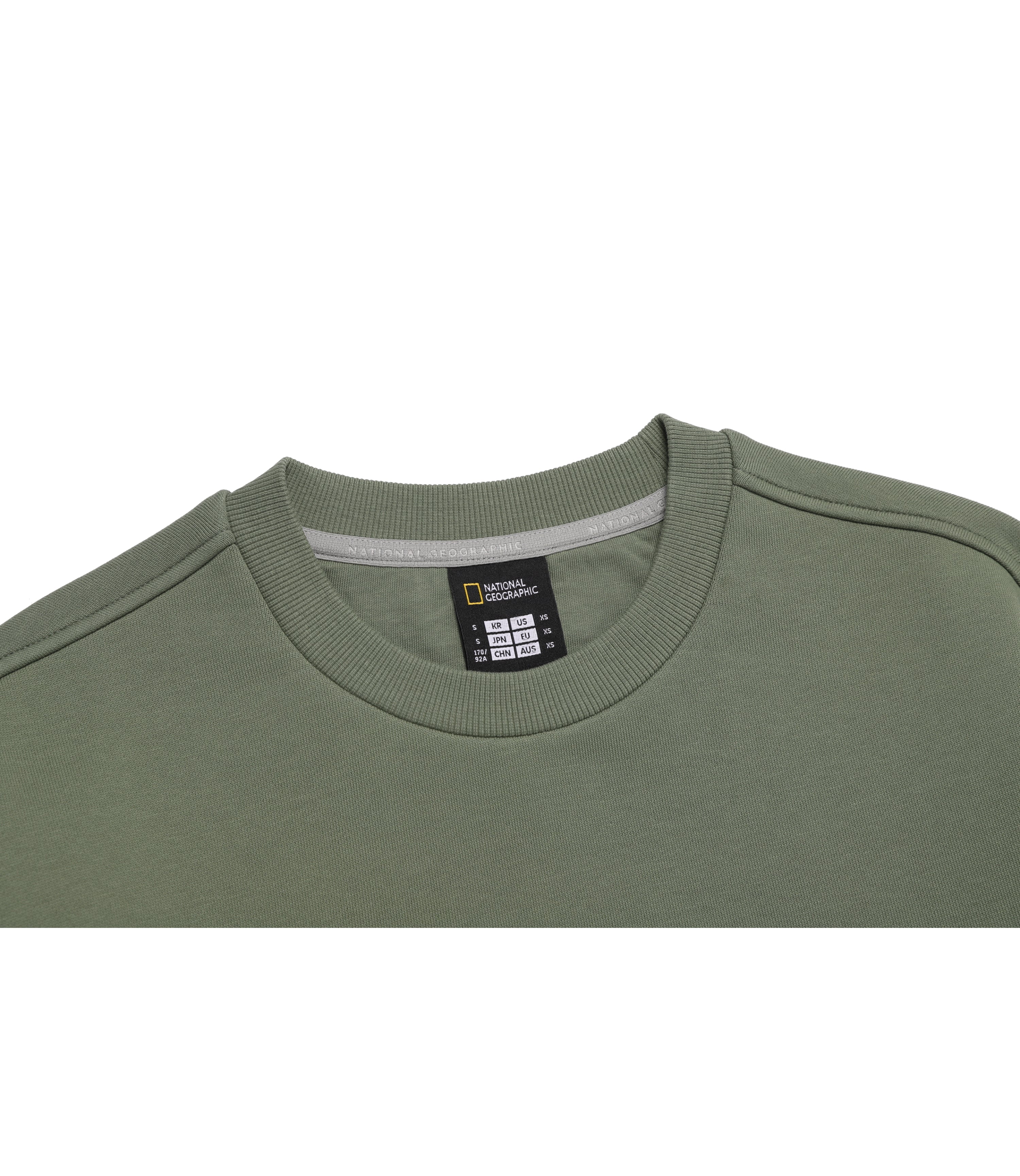 Unisex FOLHAS Small Logo Sweatshirt<br>MILITARY KHAKI - Image 3