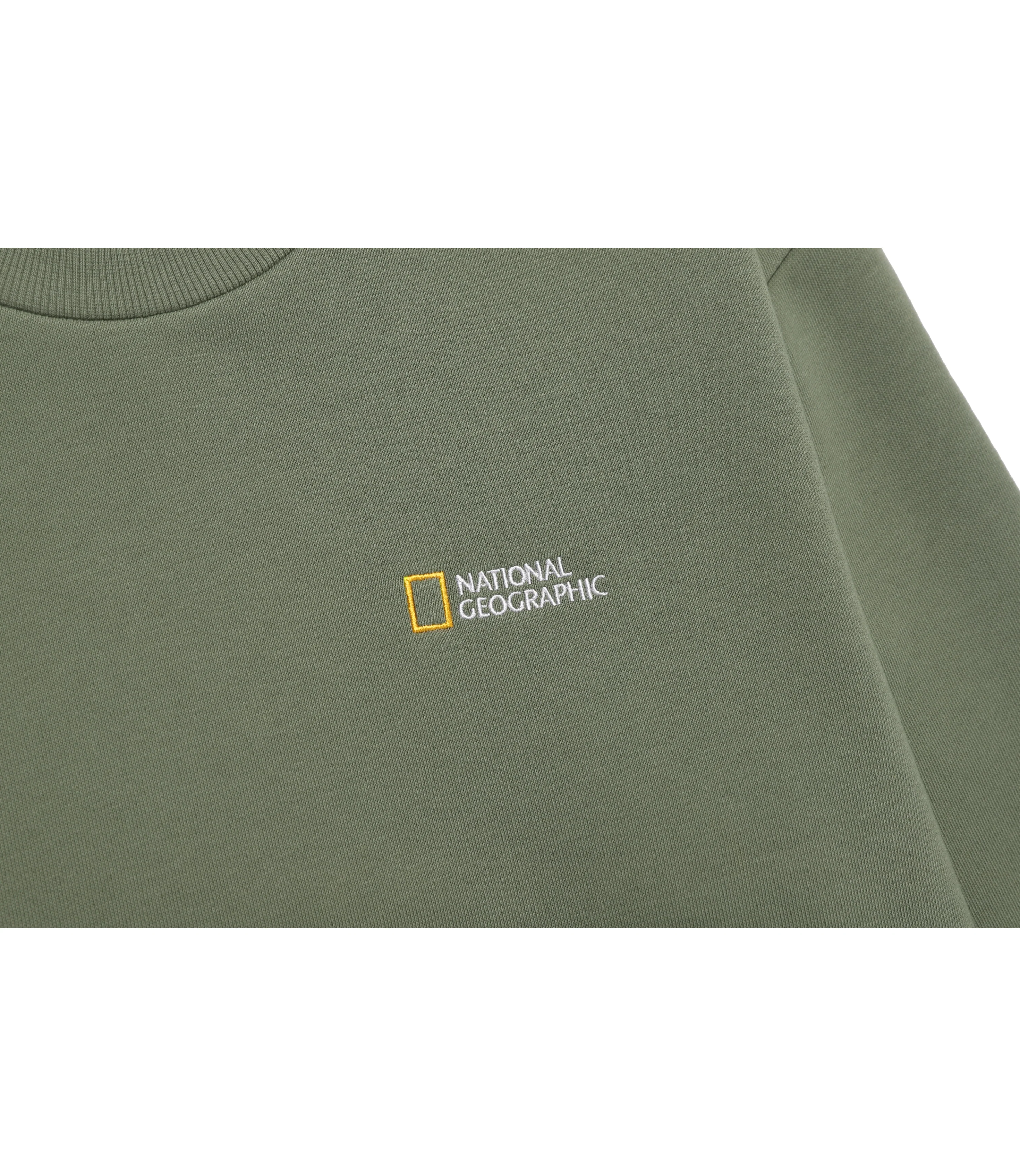 Unisex FOLHAS Small Logo Sweatshirt<br>MILITARY KHAKI - Image 4