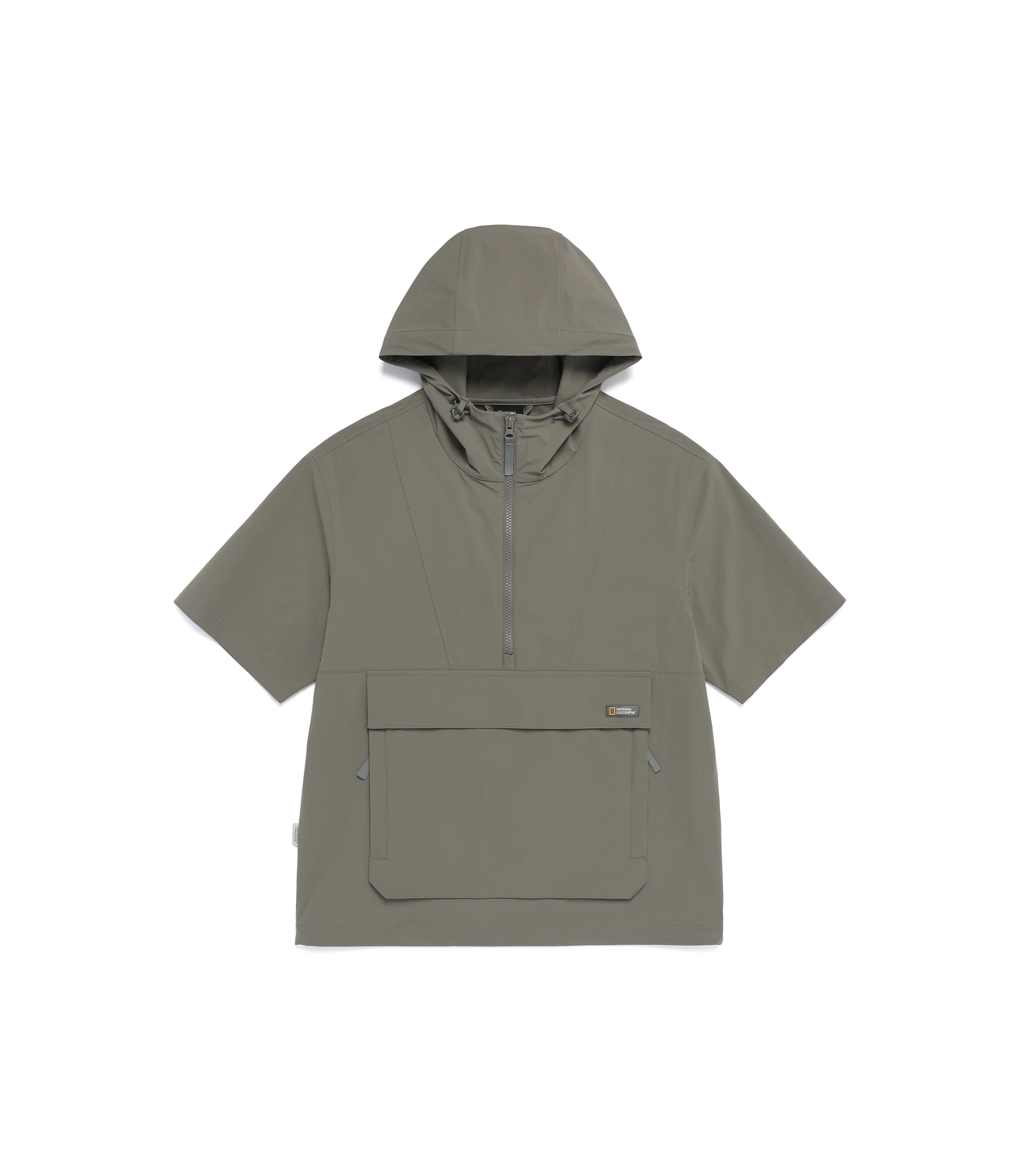 Unisex Freeze Stretch Semi-Overfit Hooded Anorak<br>G/KHAKI