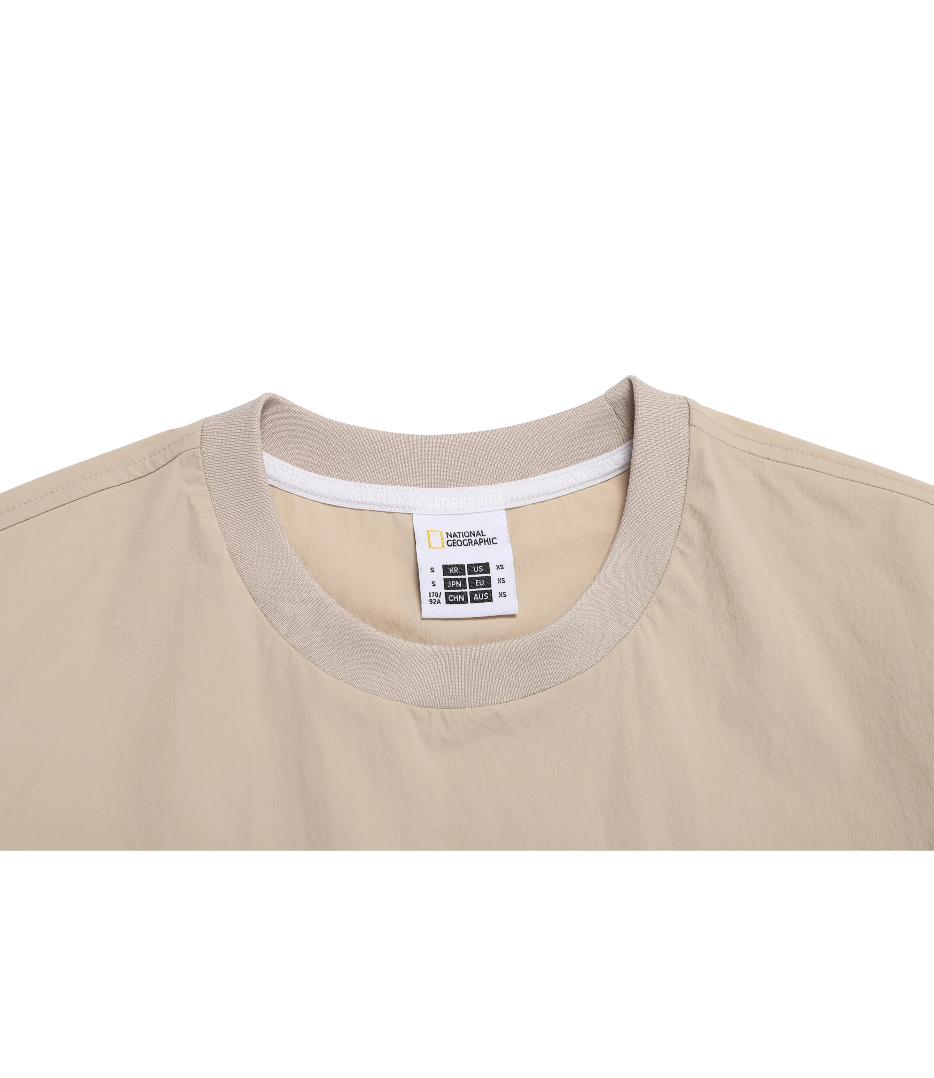 Unisex Freeze Stretch Semi-Overfit Pocket Short Sleeve Tee<br>L/BEIGE - Image 3