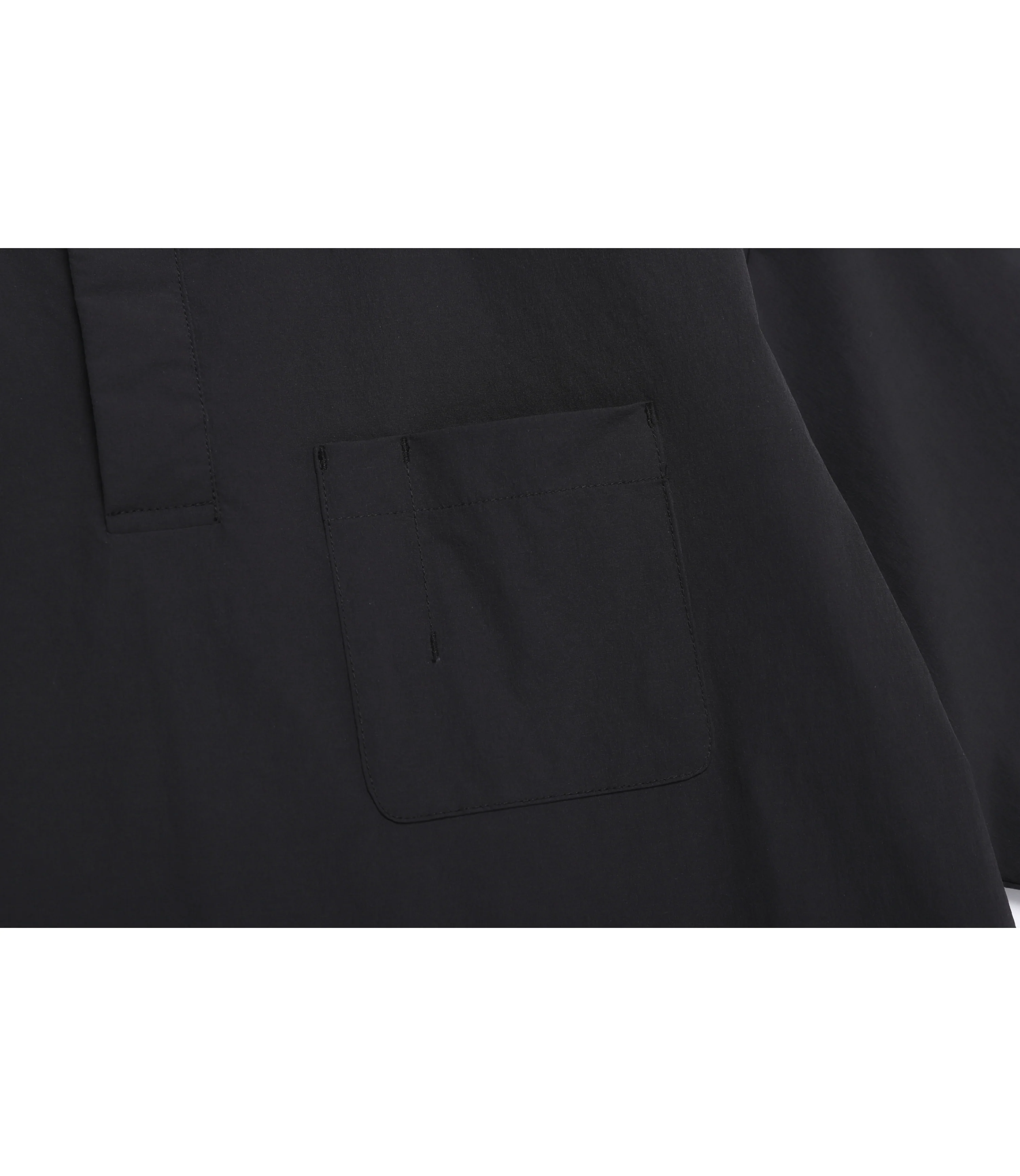 Unisex Freeze Stretch Semi-Overfit Short Sleeve Collar Tee<br>BLACK - Image 6