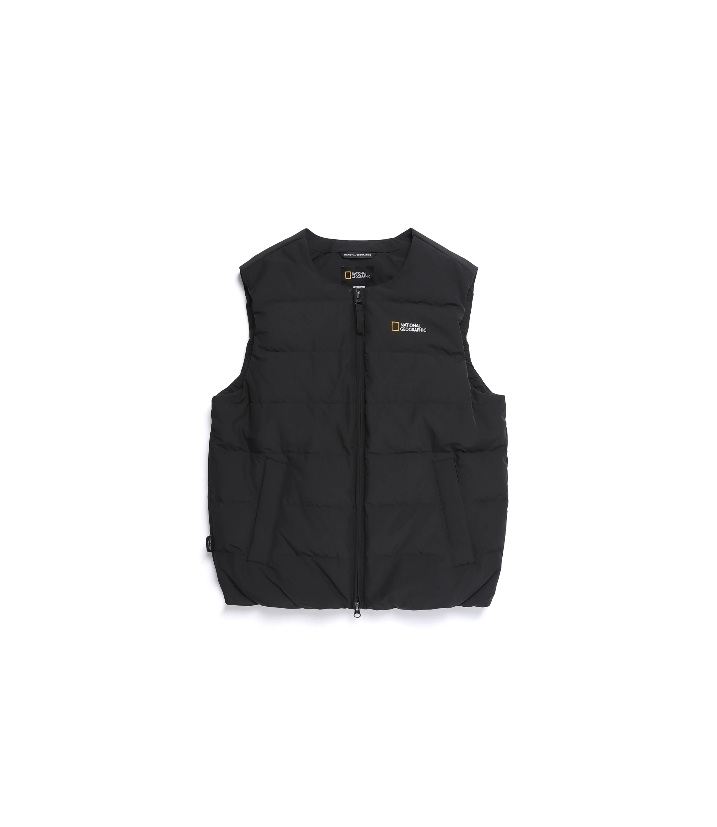 Unisex HERON U-Neck Lightweight Goose Down Vest<br>BLACK - Image 3
