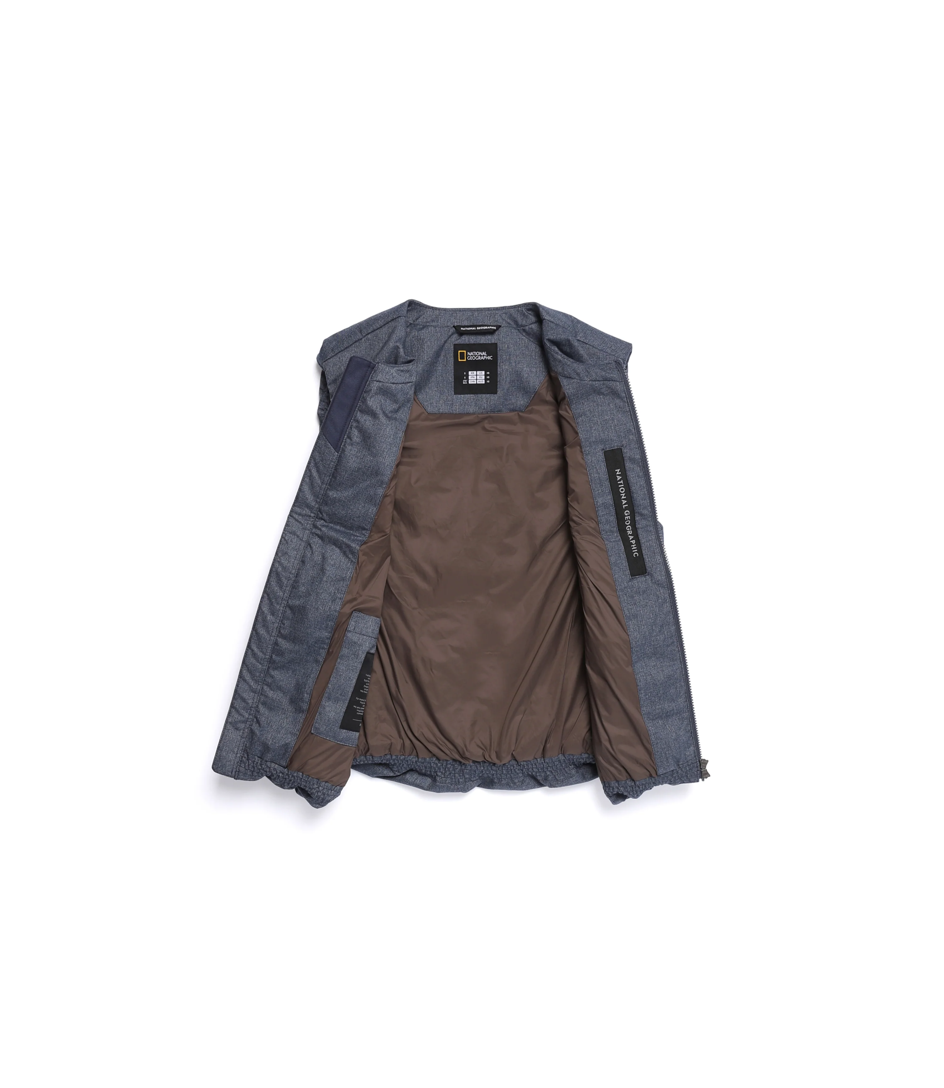Unisex HERON U-Neck Lightweight Goose Down Vest (Denim)<br>INDIGO - Image 9