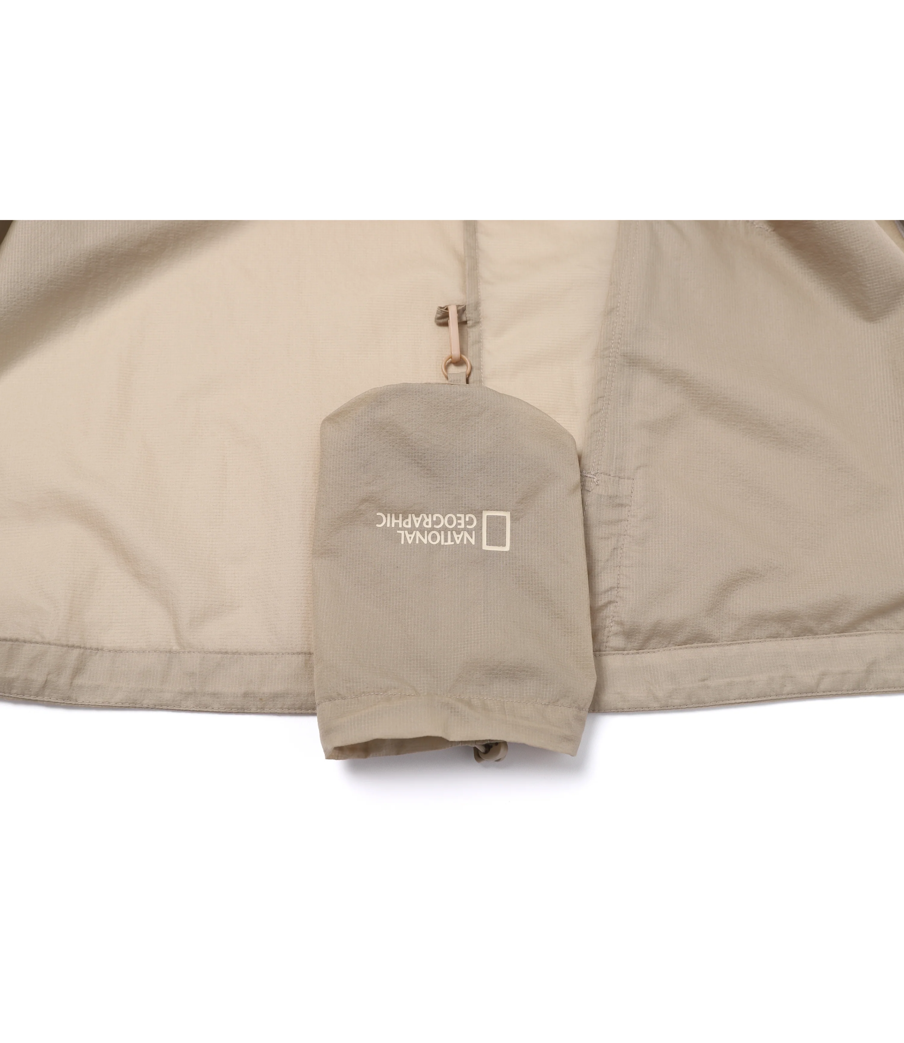 Unisex Light Pack Hooded Full Zip-Up Windbreaker<br>MOURNING BEIGE - Image 8