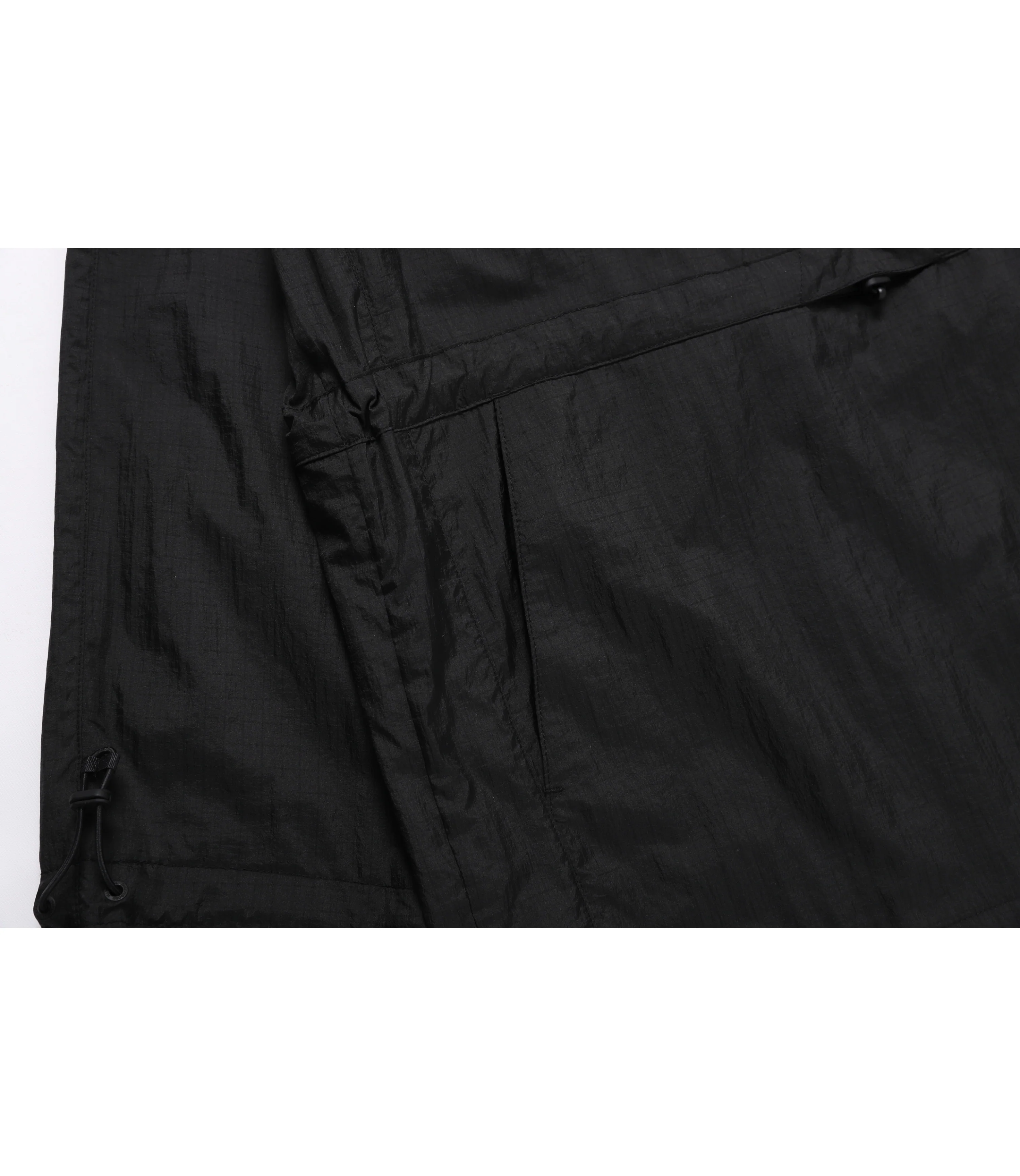 Unisex NRN Out Pocket Shirring Hoodie Anorak<br>CARBON BLACK - Image 5