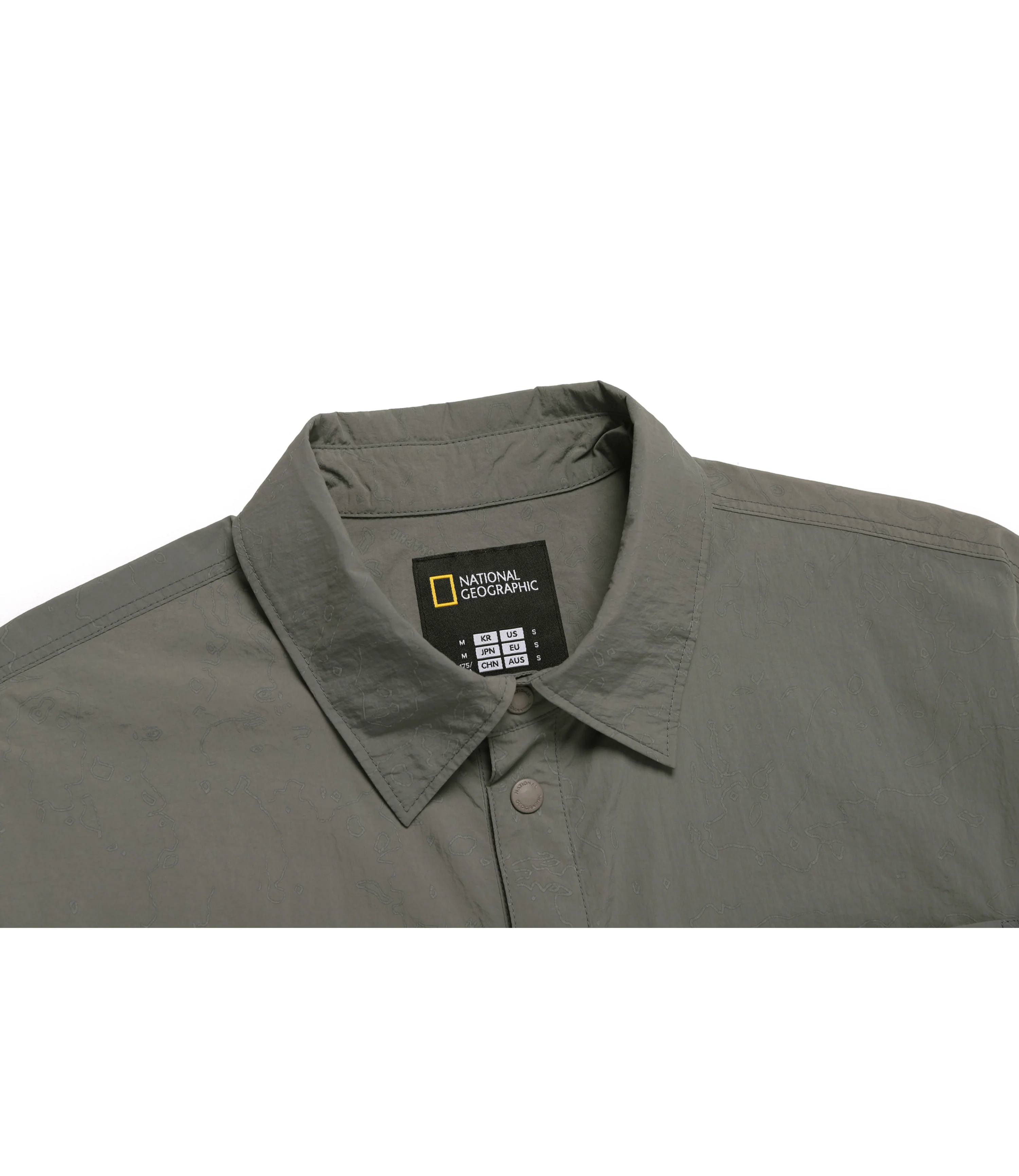 Unisex NRN Utility Allover Print Set Up Shirt<br>KHAKI GREEN - Image 5