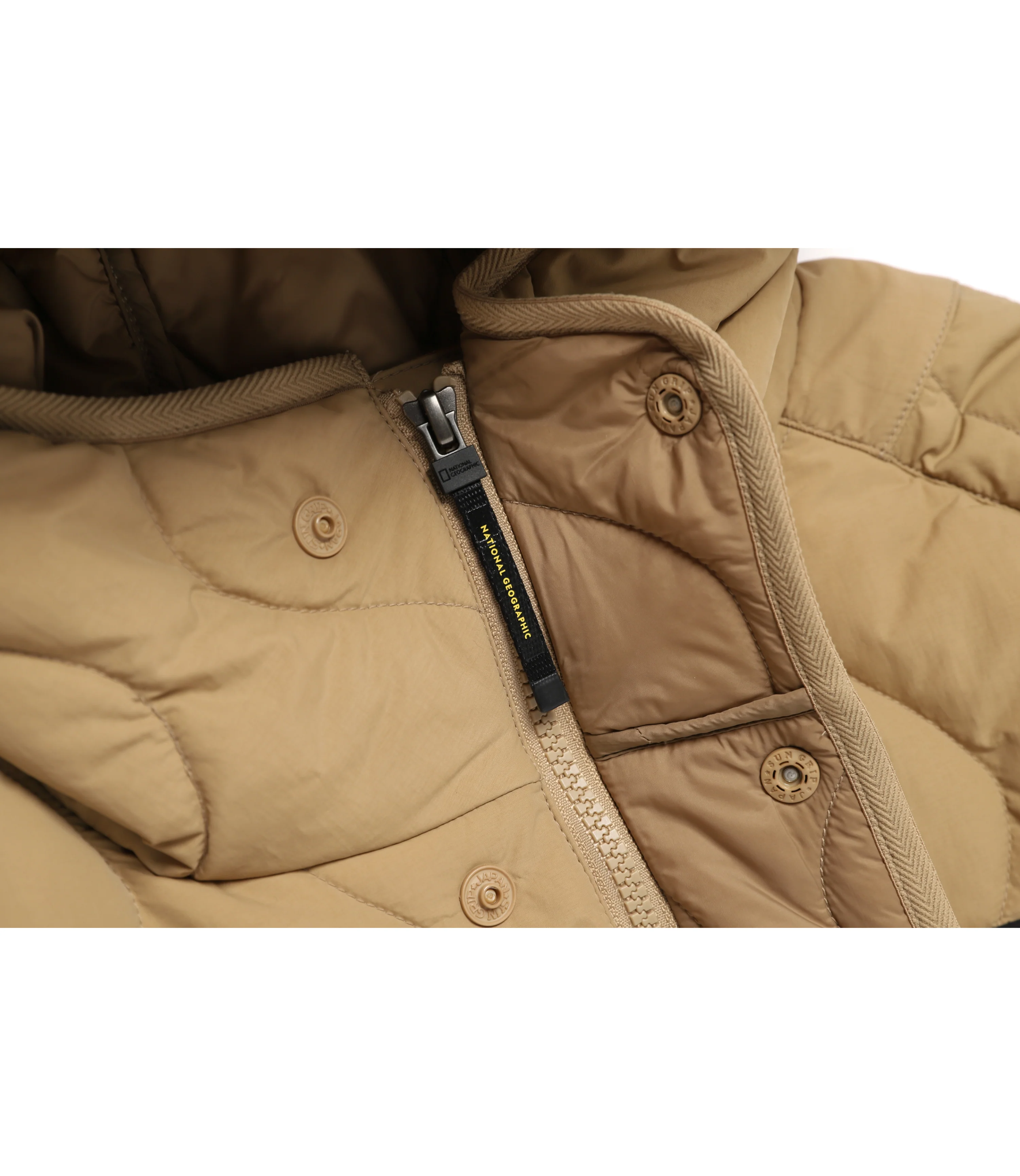 Unisex ORYX Quilted Hoodie Jacket<br>TAN - Image 7