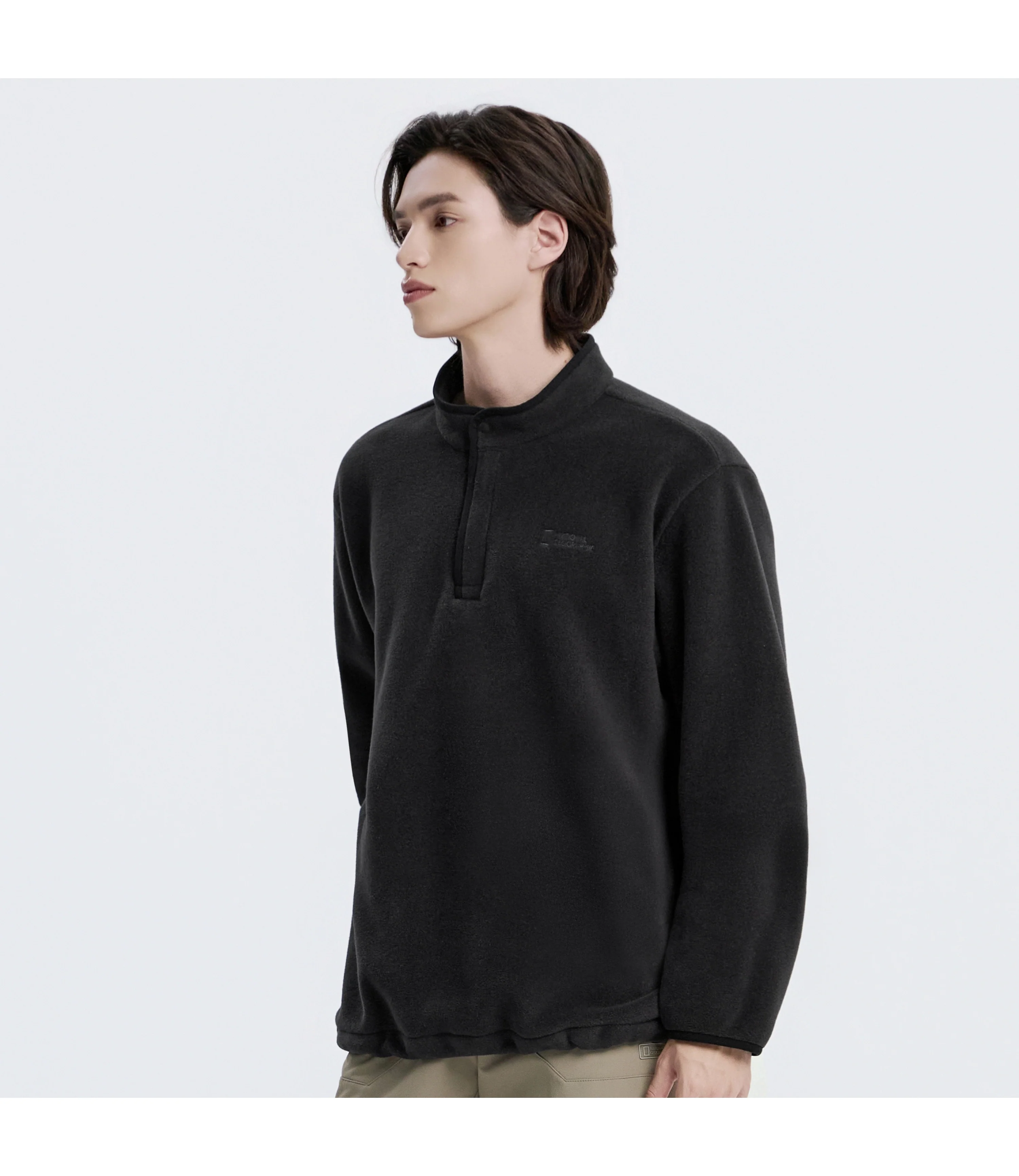 Unisex POLARTEC NAOS Half Zip-Up Sweatshirt<br>BLACK - Image 2