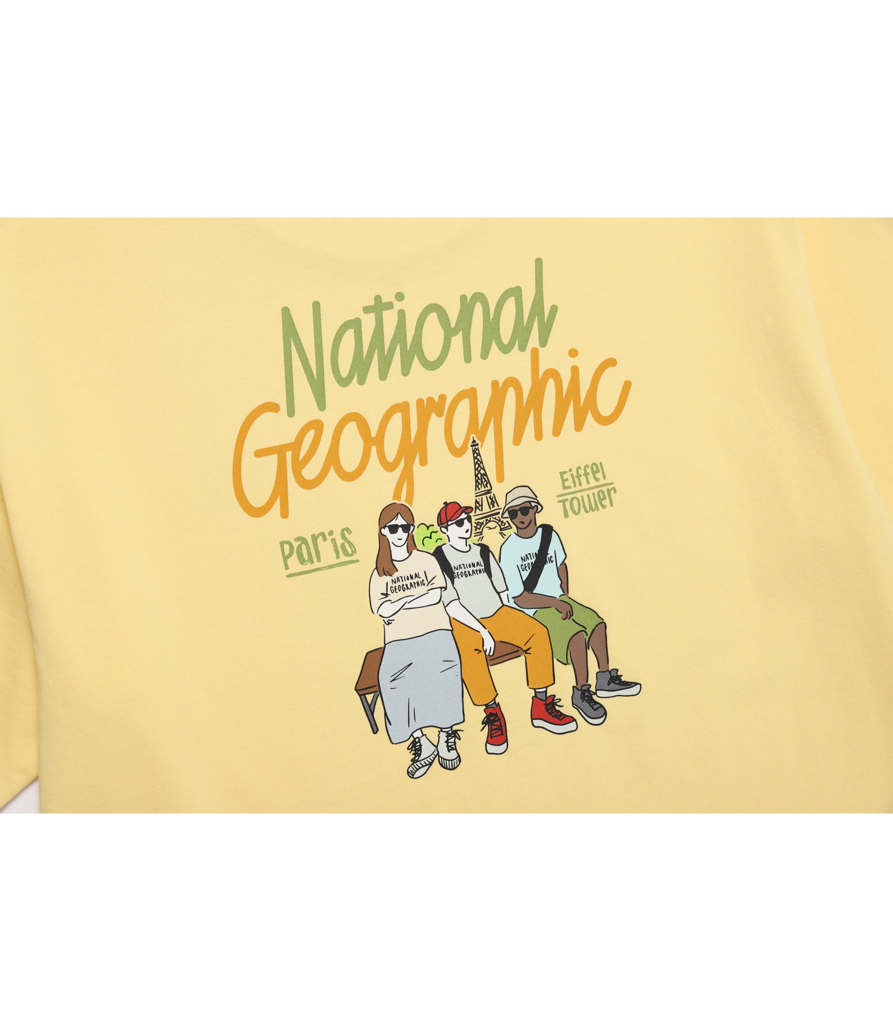 Unisex REGEN ASKIN Travel Graphic Semi Over Fit Short Sleeve | Paris<br>YELLOW - Image 3