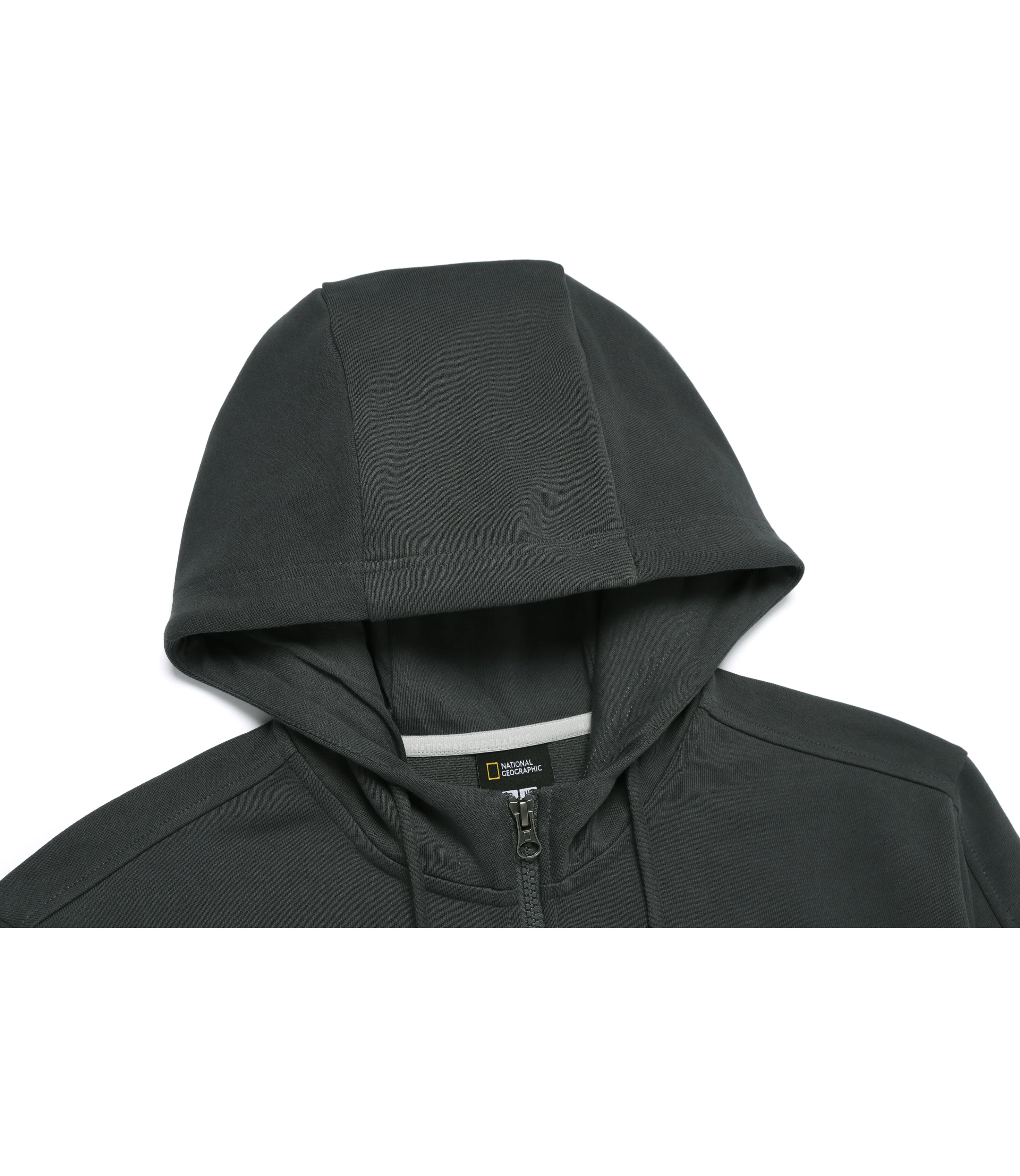 Unisex SOULION Sleeve Pocket Full Zip-Up Hoodie<br>GREY - Image 4