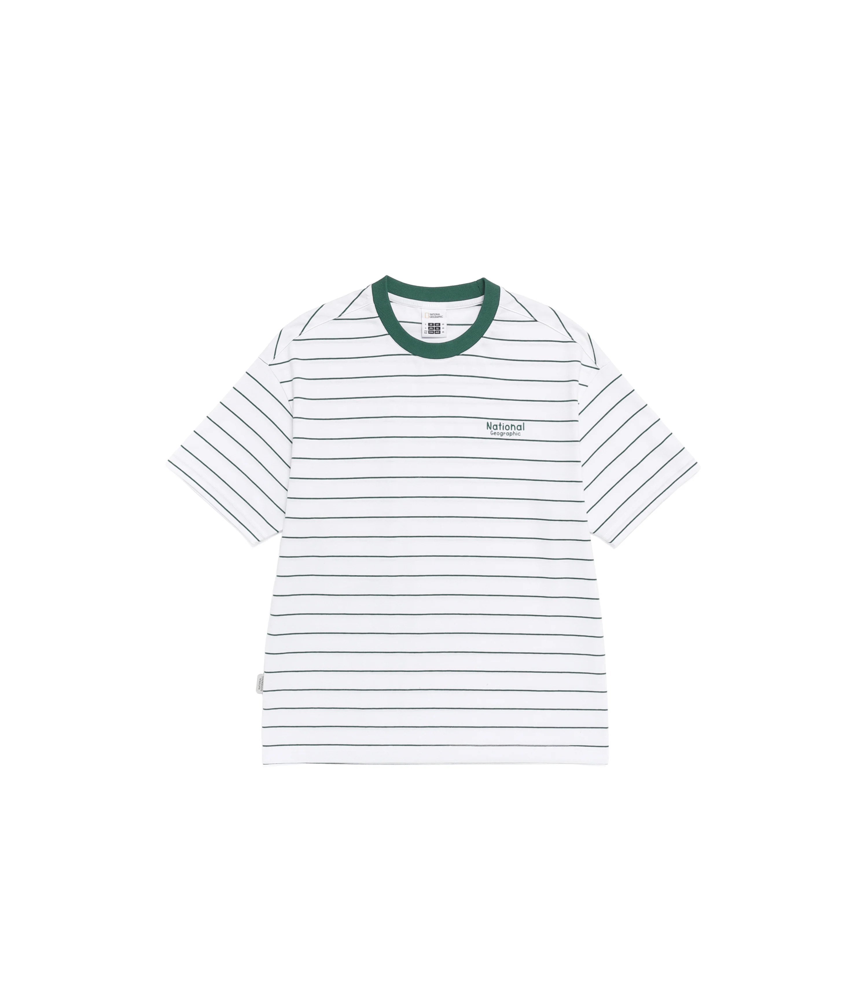 Unisex Stripe Semi-Overfit Short Sleeve Tee<br>GREEN HILLS