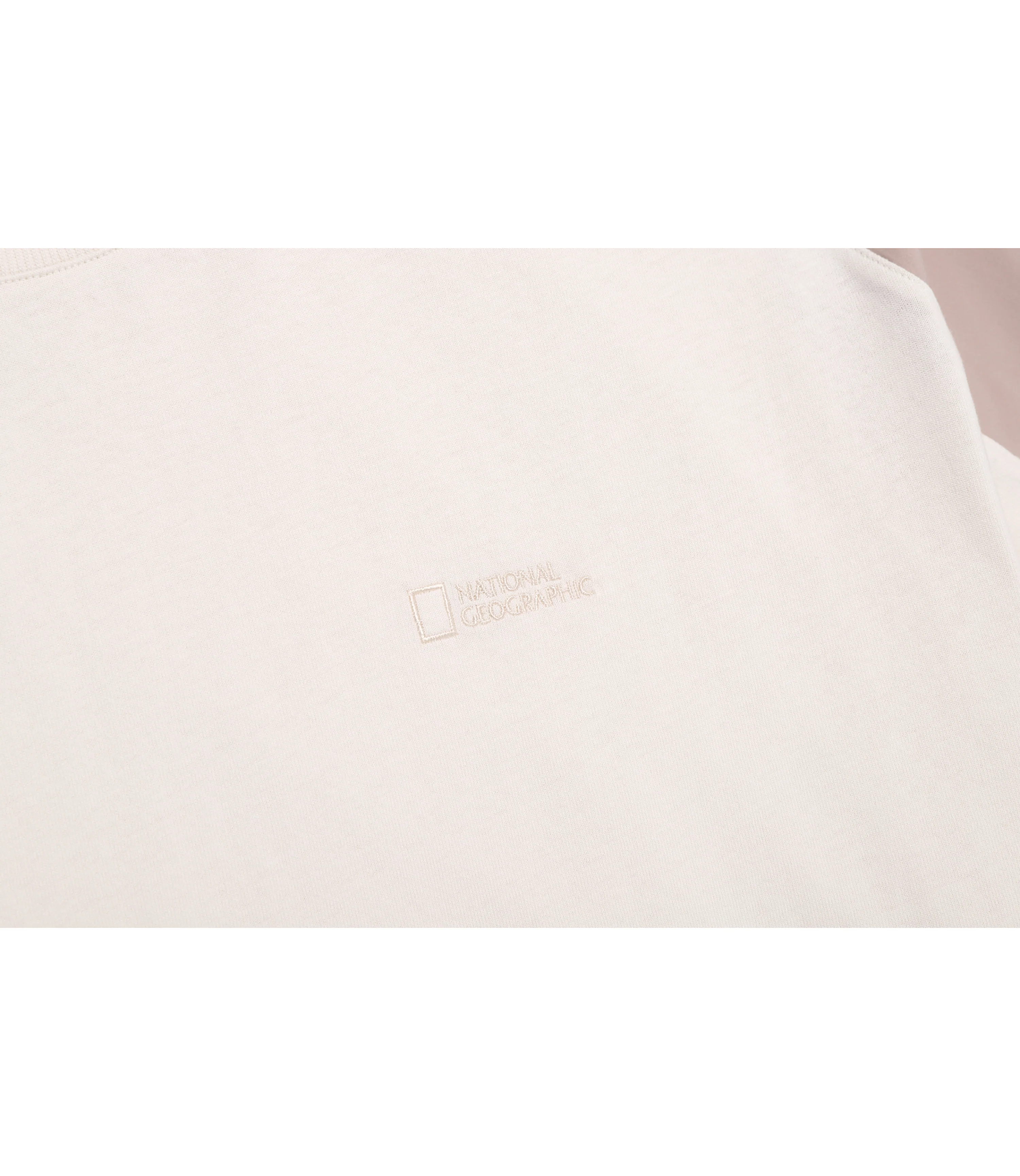 Unisex Woven Sleeve Over Fit Short Sleeve Tee<br>IVORY - Image 3
