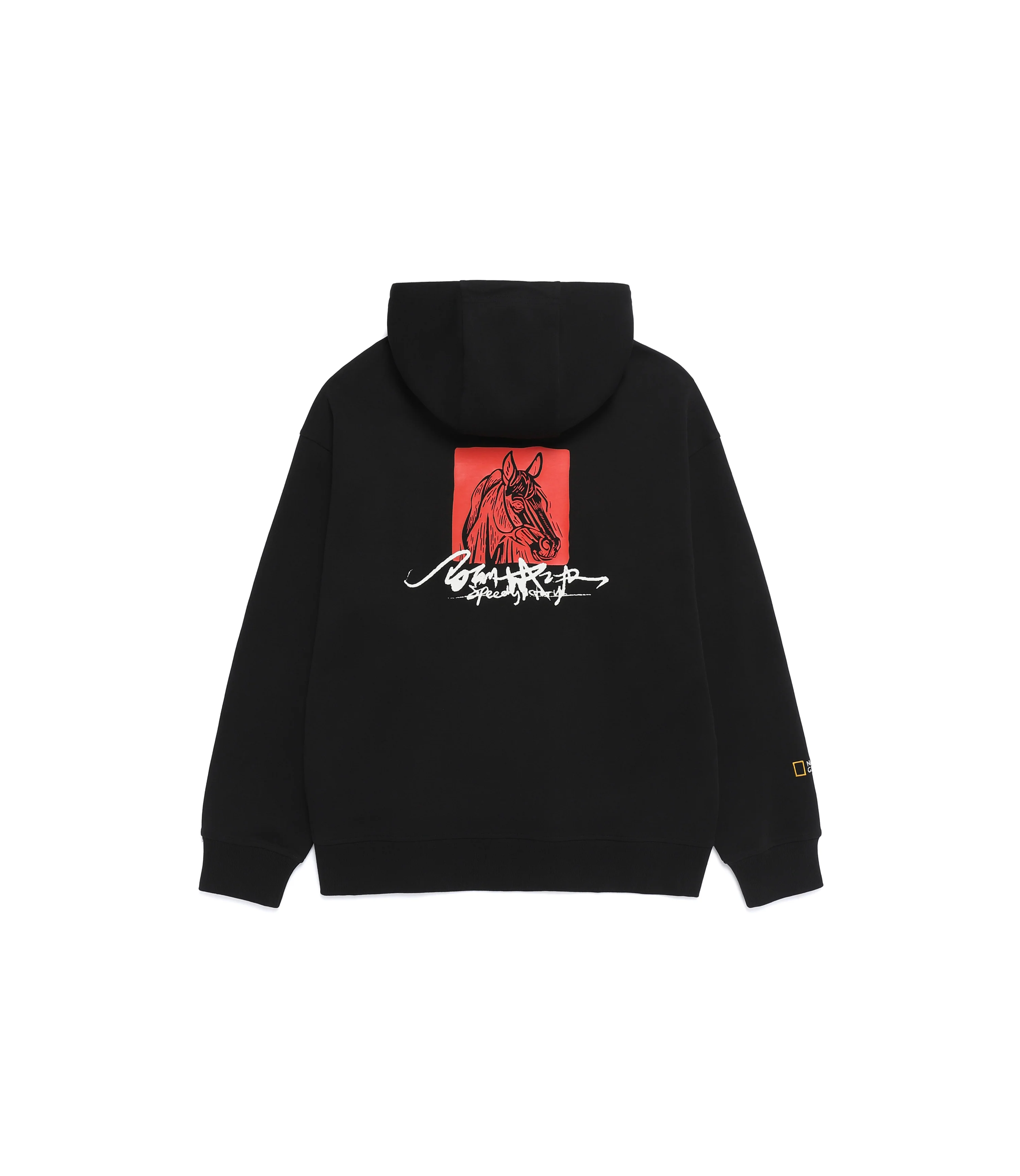 Unisex Year Of The Horse Graphic Hoodie<br>BLACK - Image 3