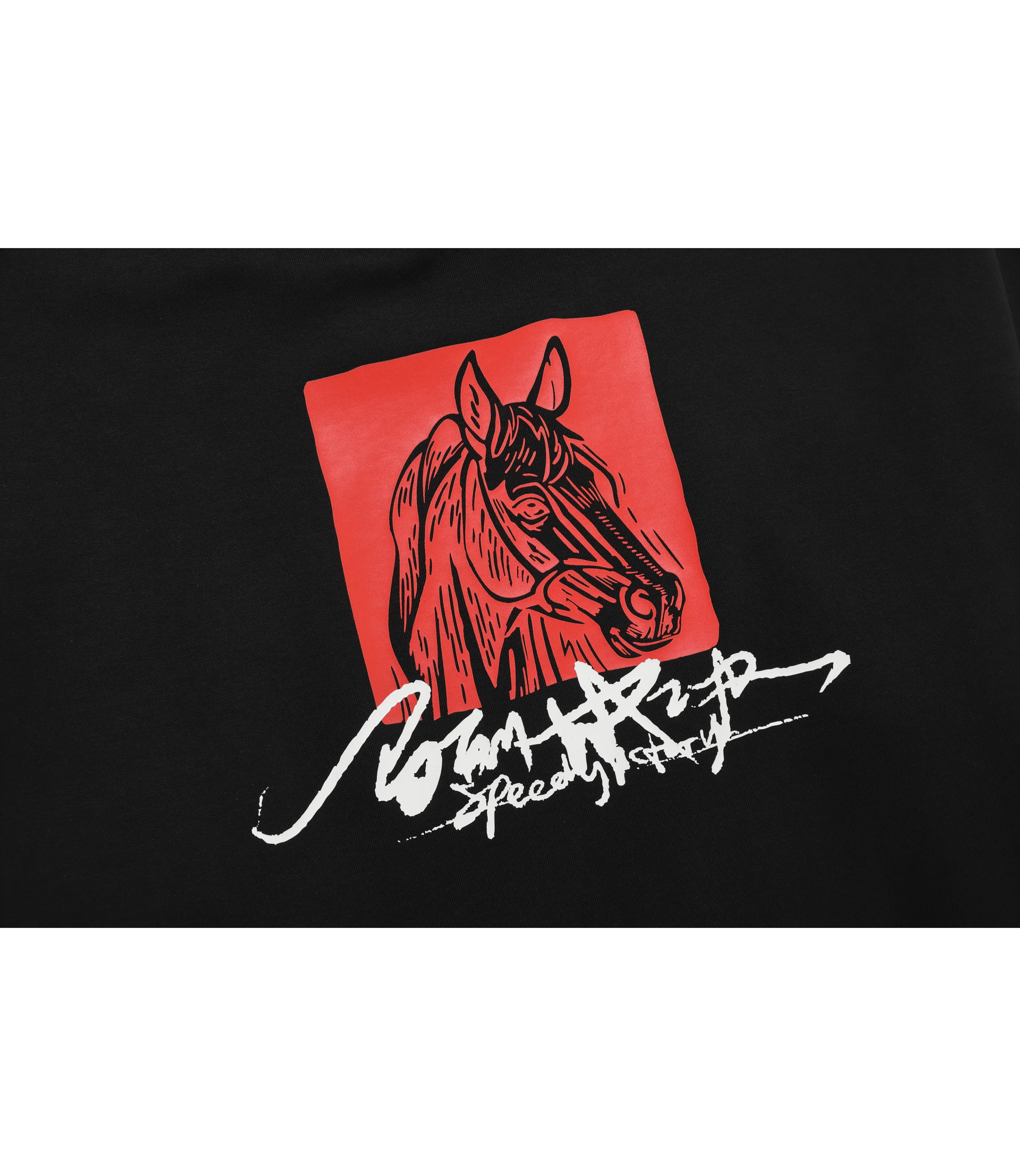 Unisex Year Of The Horse Graphic Hoodie<br>BLACK - Image 8