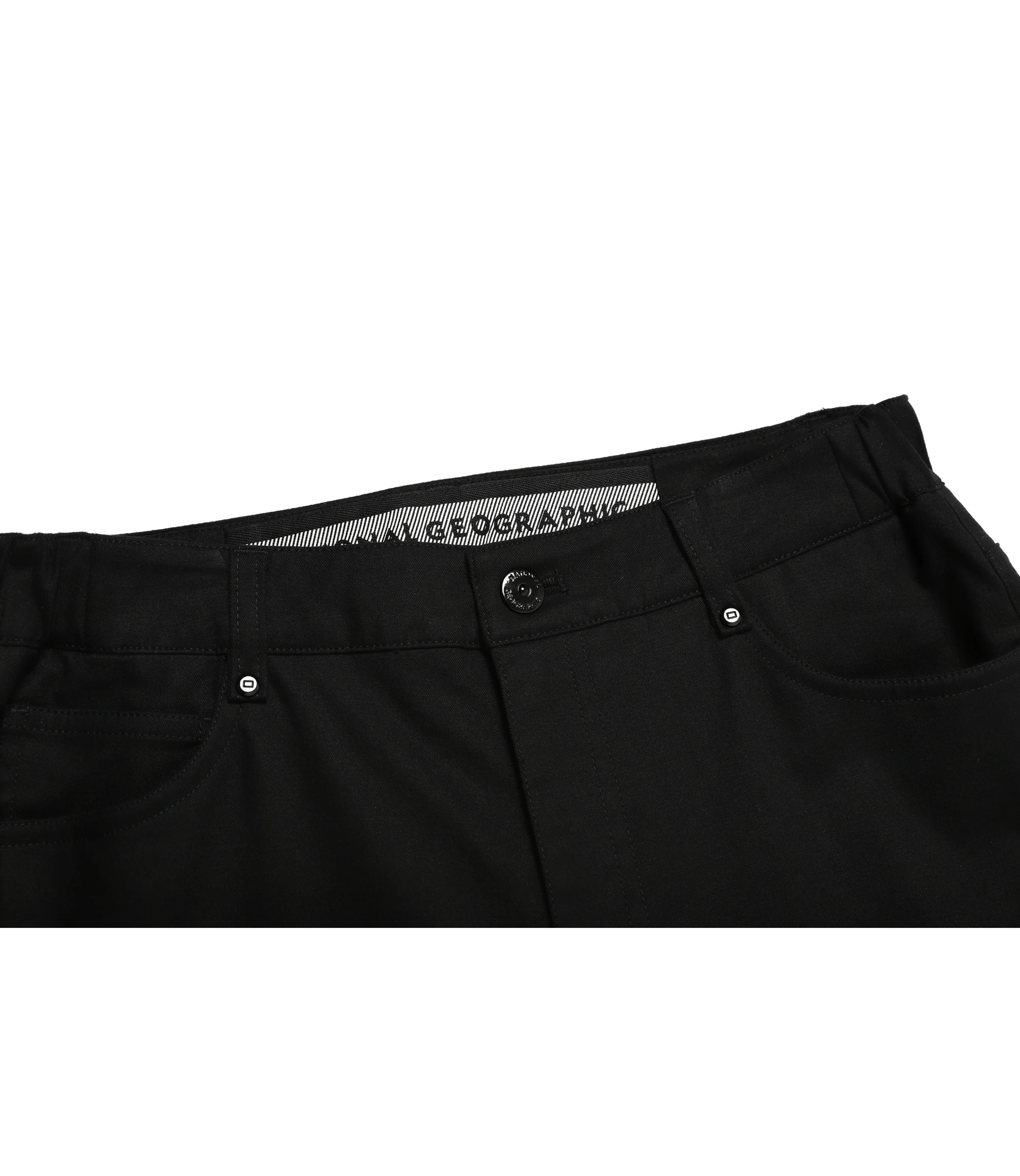 Women's Cotton Twill Wide Pants<br>CARBON BLACK - Image 3