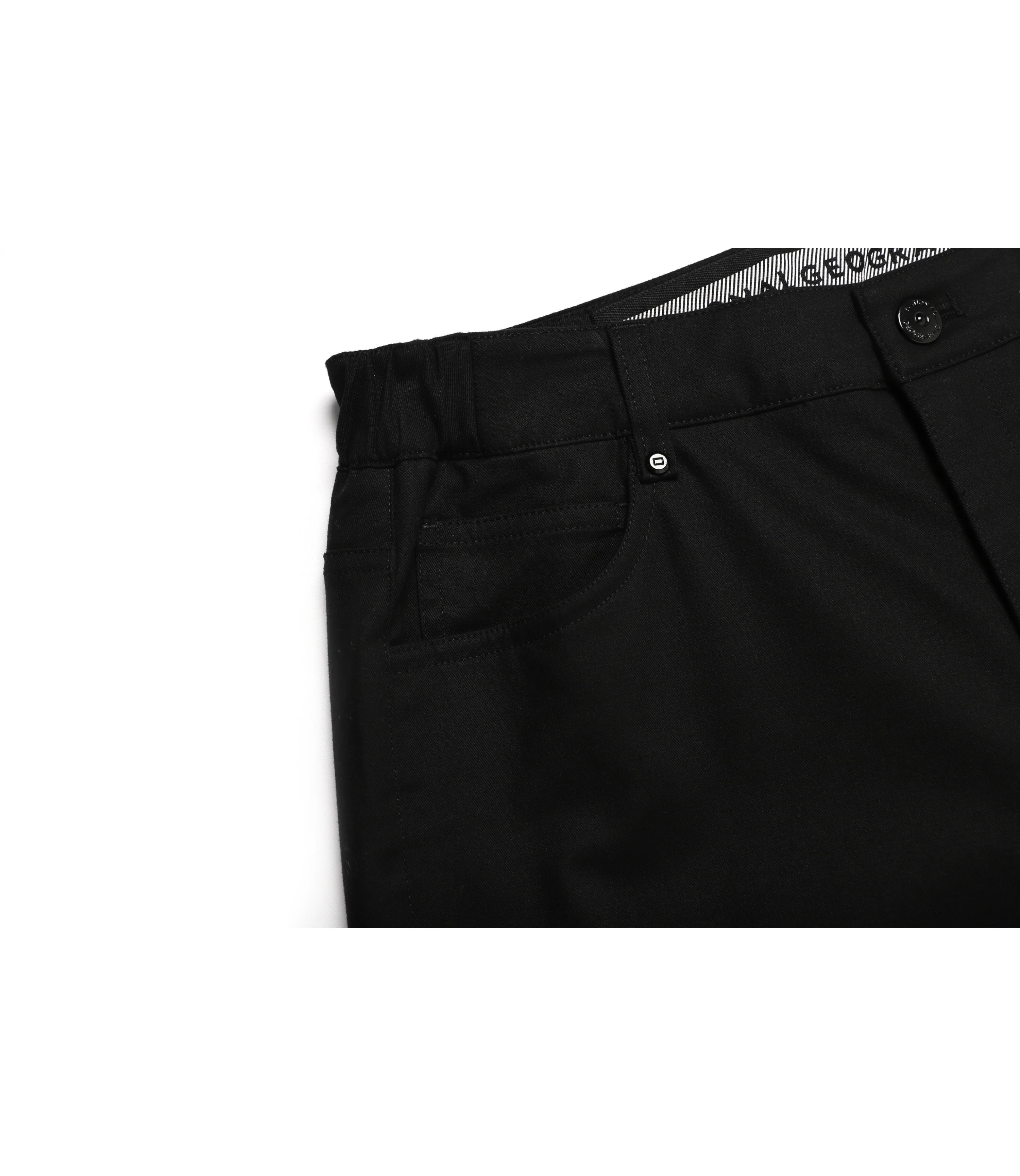 Women's Cotton Twill Wide Pants<br>CARBON BLACK - Image 4