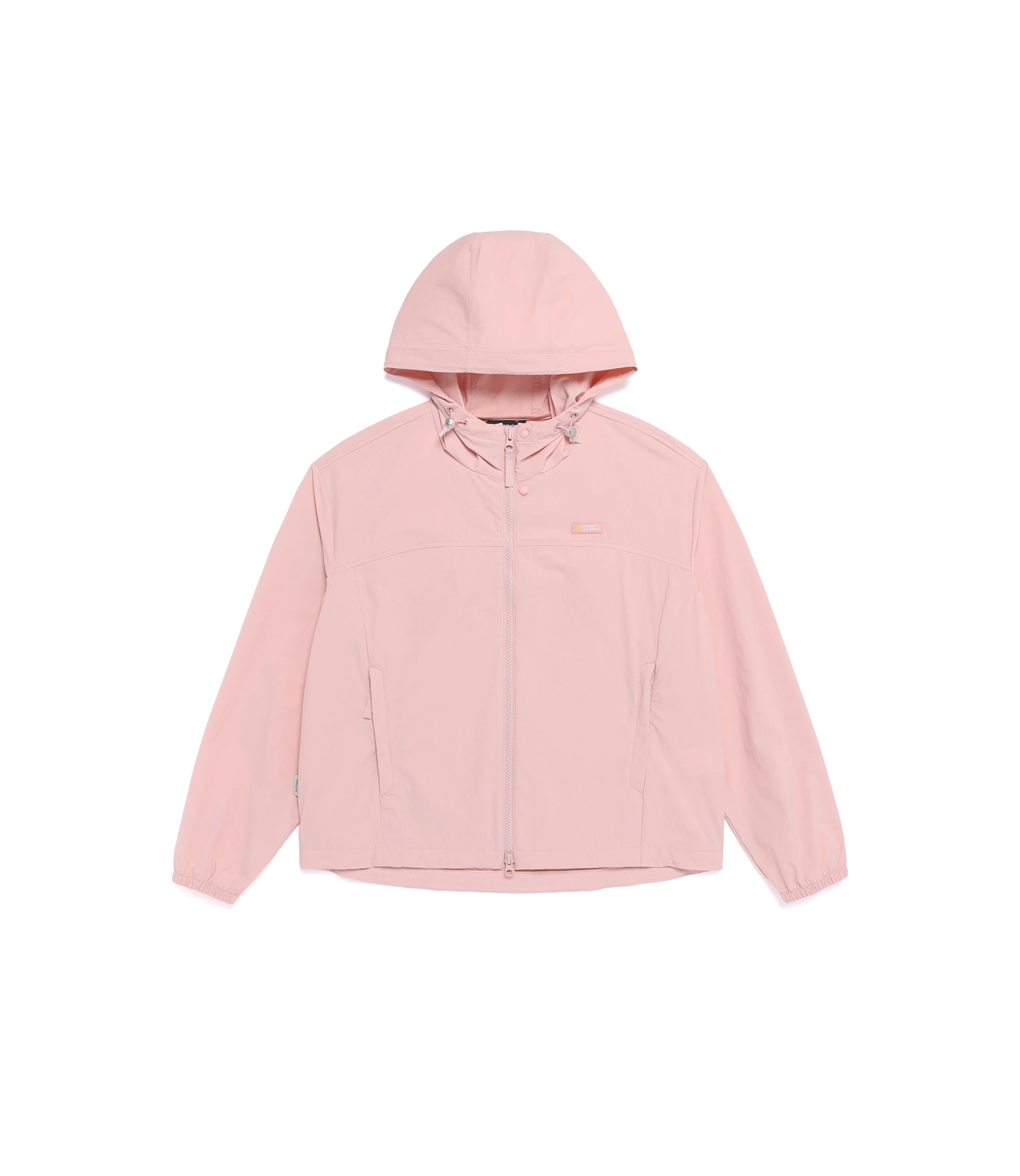 Women's ADELIE Cooling Stretch Semi-Over Fit Hooded Full Zip-Up Jacket<br>SILVER PINK