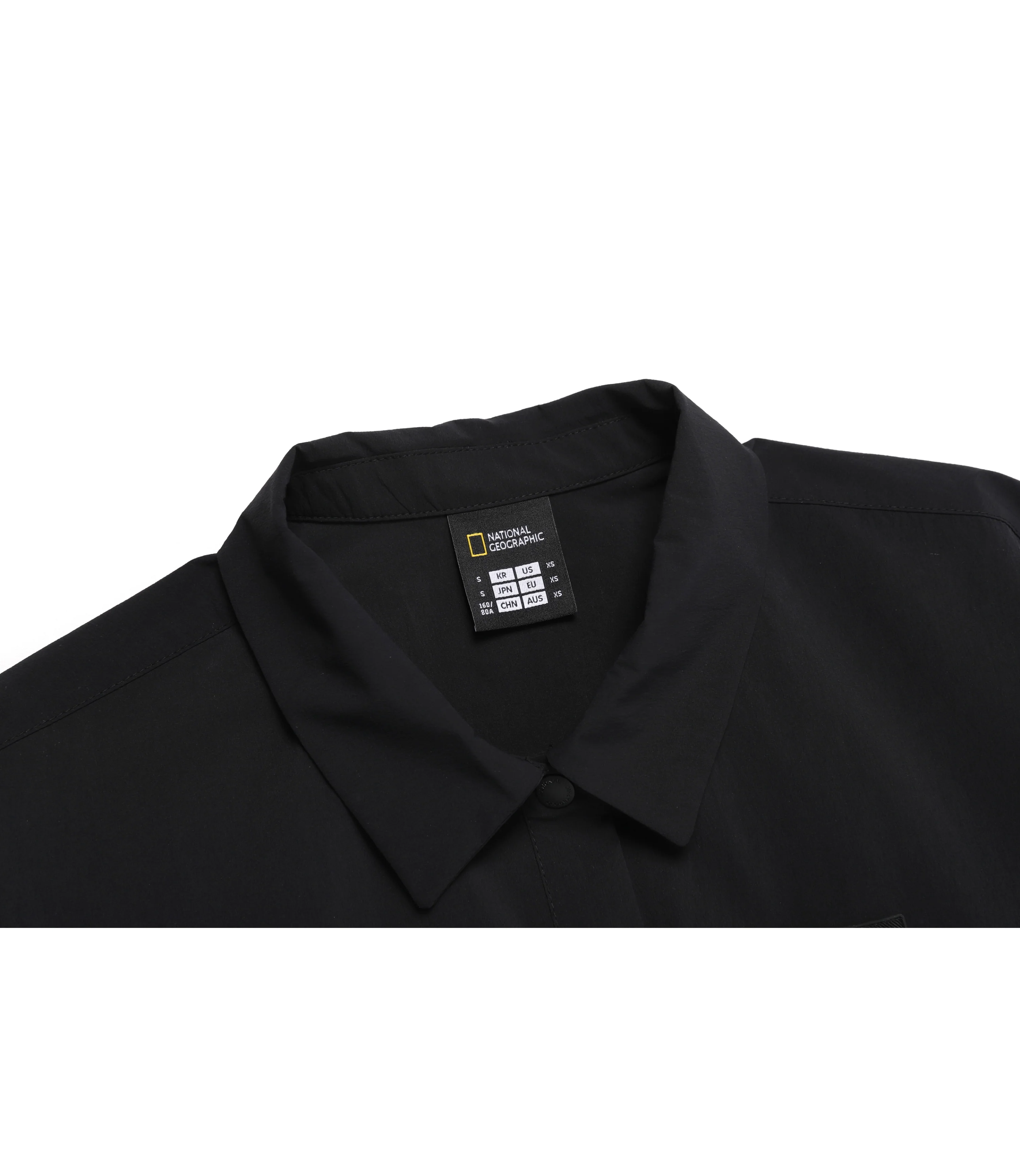 Women's ADELIE Light Woven Stretch Collar Tee<br>CARBON BLACK - Image 4