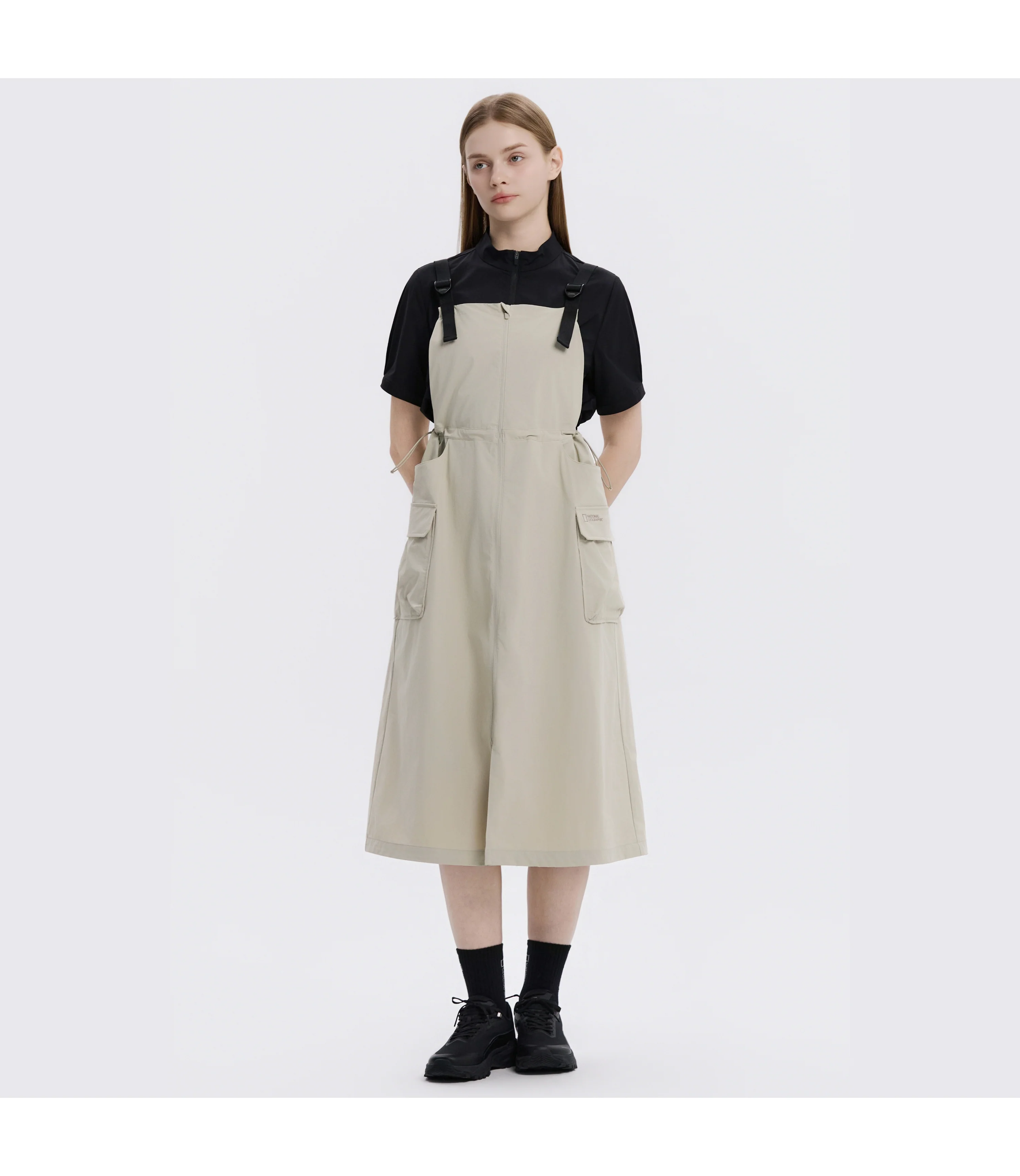Women's CASSIA Overall Dress<br>WARM BEIGE