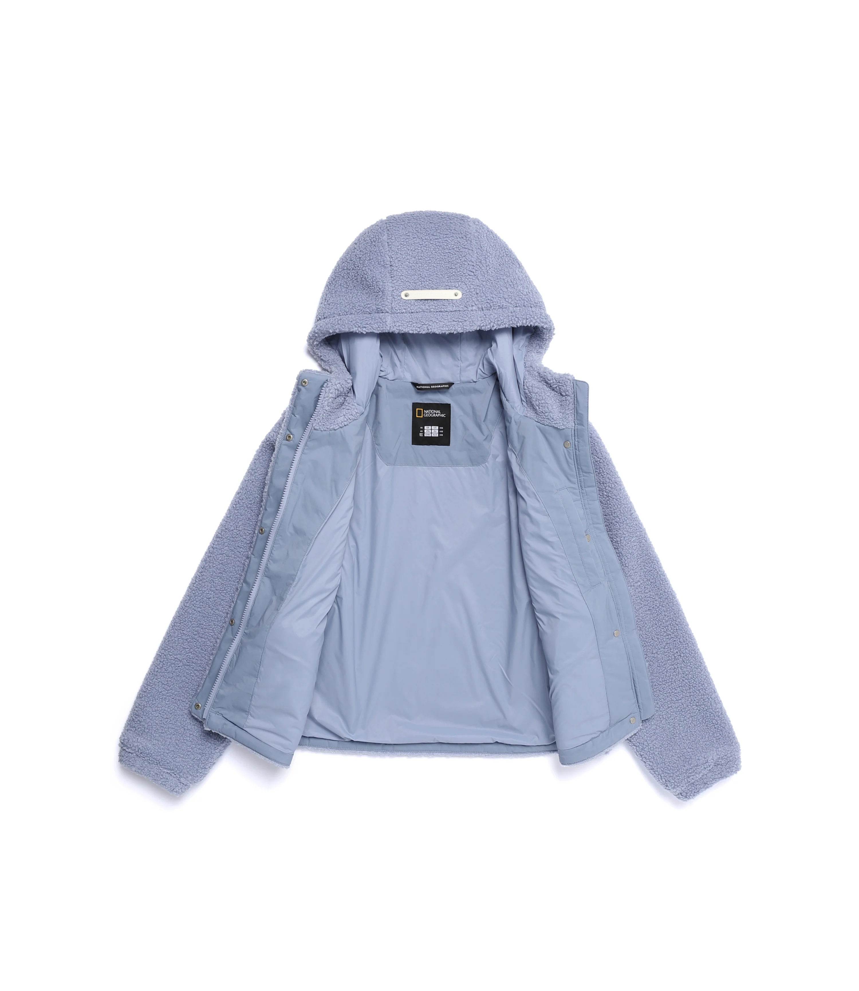 Women's Fleece Hooded Jumper<br>L/BLUE - Image 7
