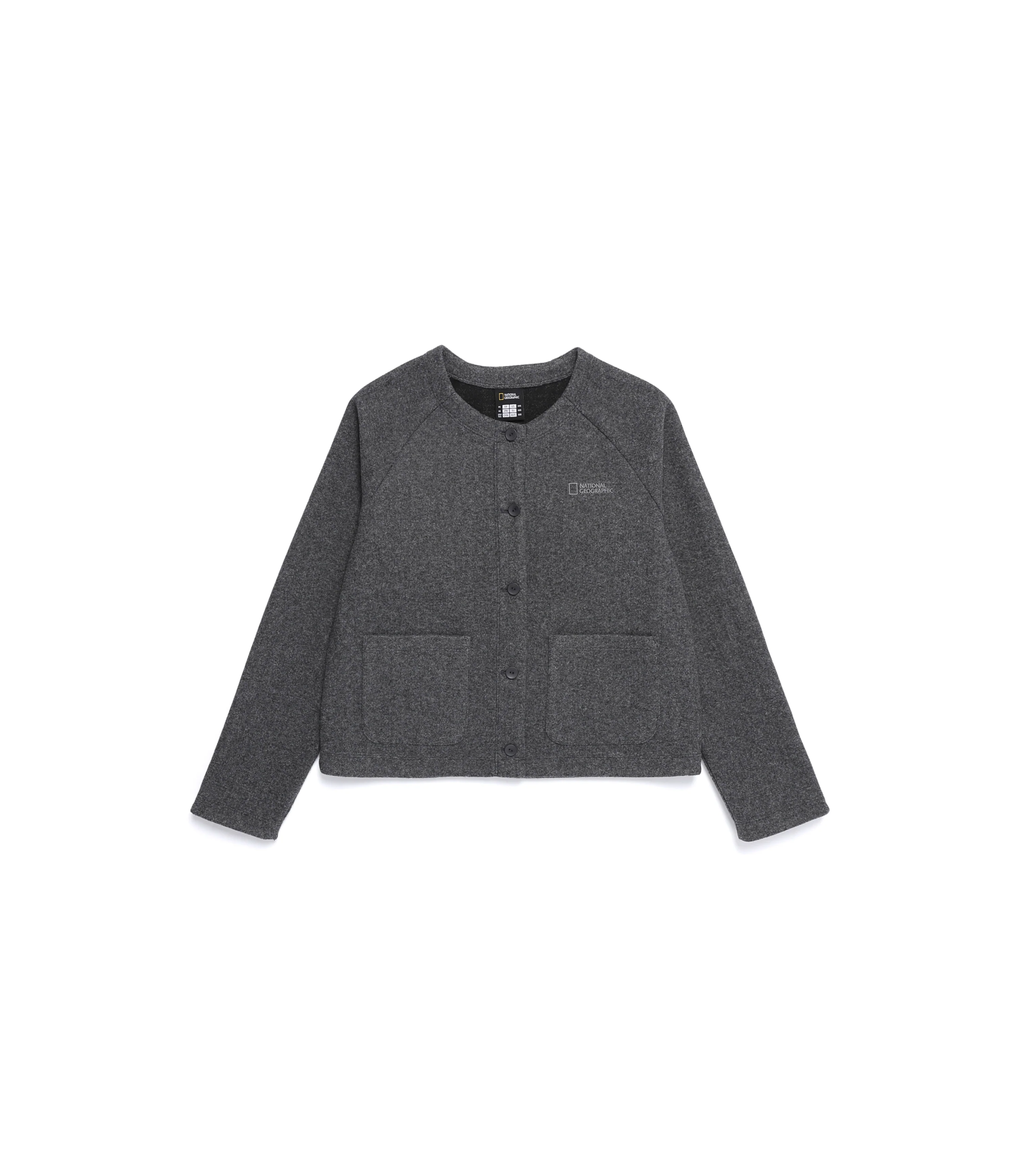 Women's Gliese Round-Neck Cardigan<br>CHARCOAL - Image 3