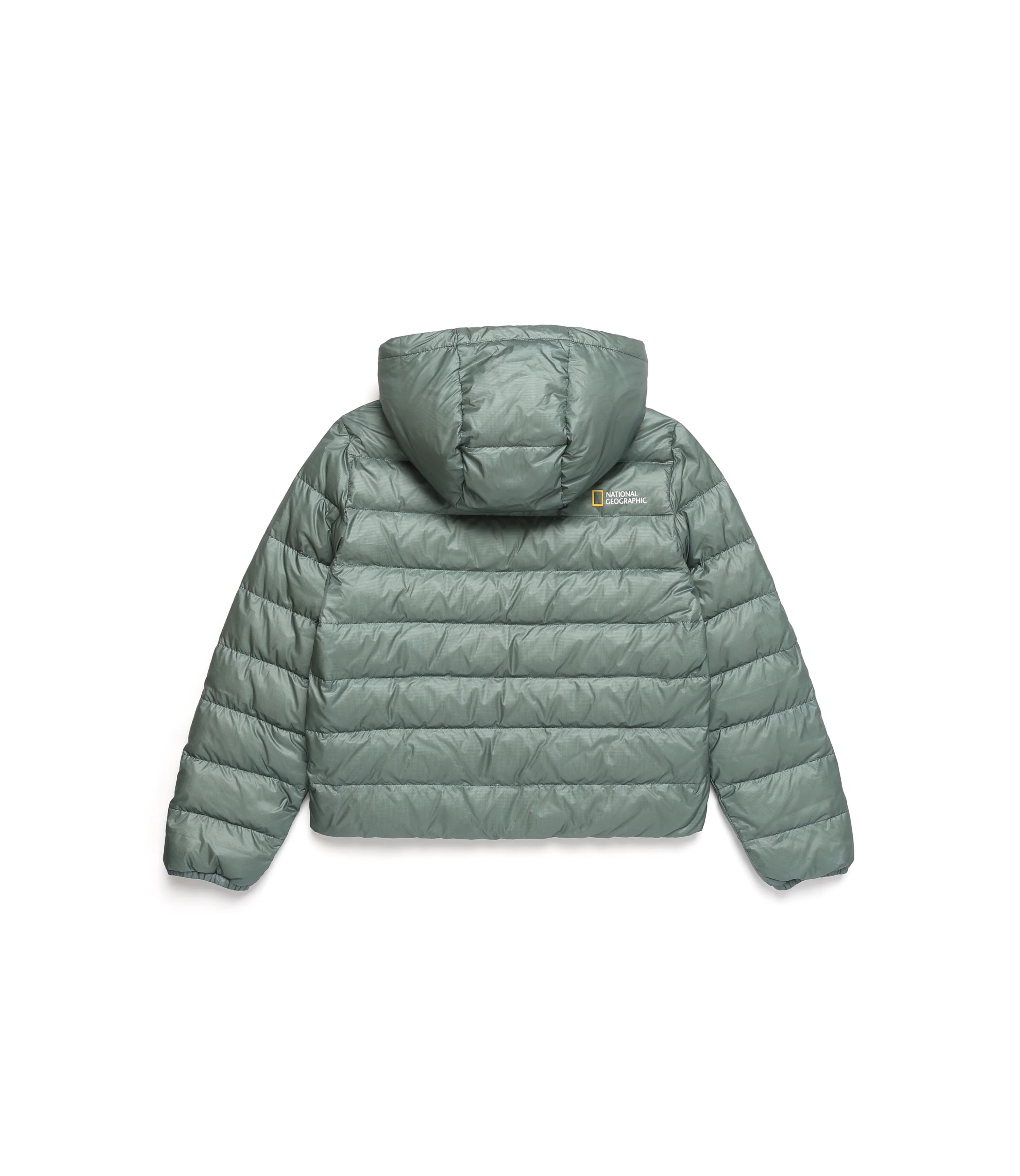 Women's MILVUS Light Goose Down Hooded Jacket<br>SMOKE GREEN - Image 2