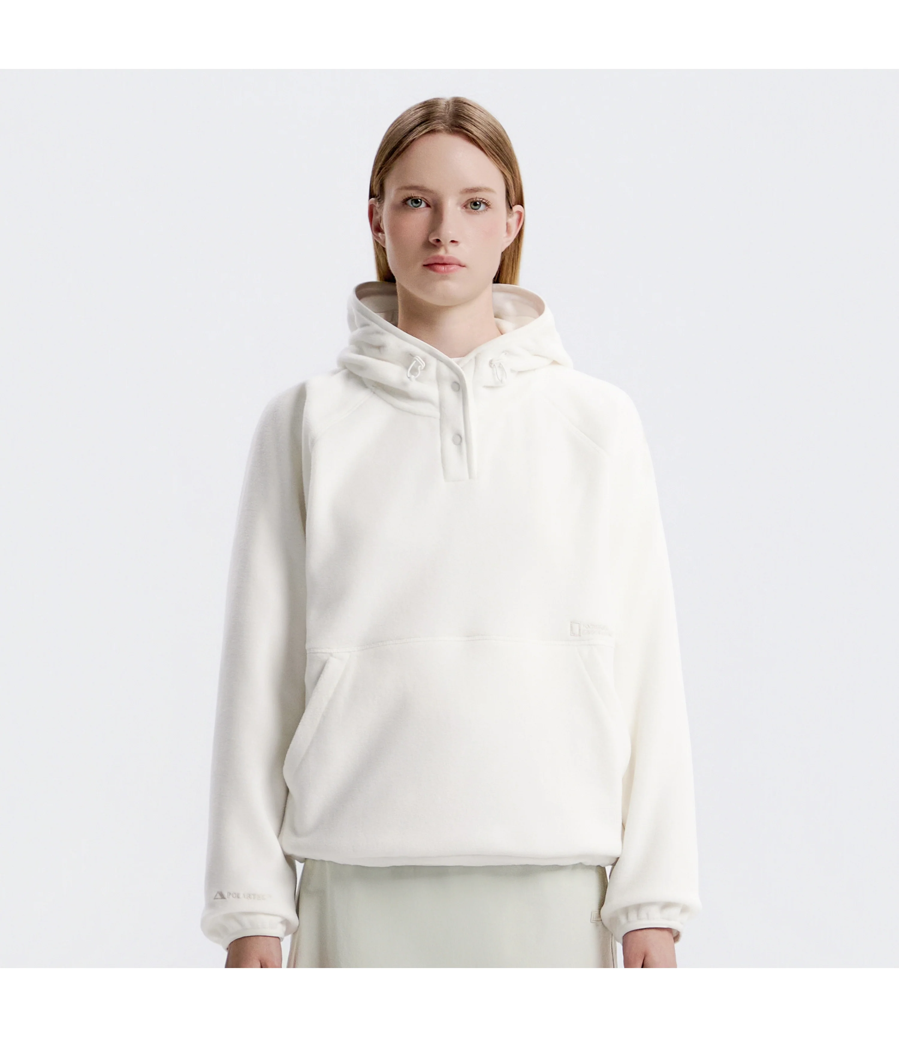 Women's POLARTEC NAOS Fleece Half Zip-Up Hoodie<br>O/WHITE