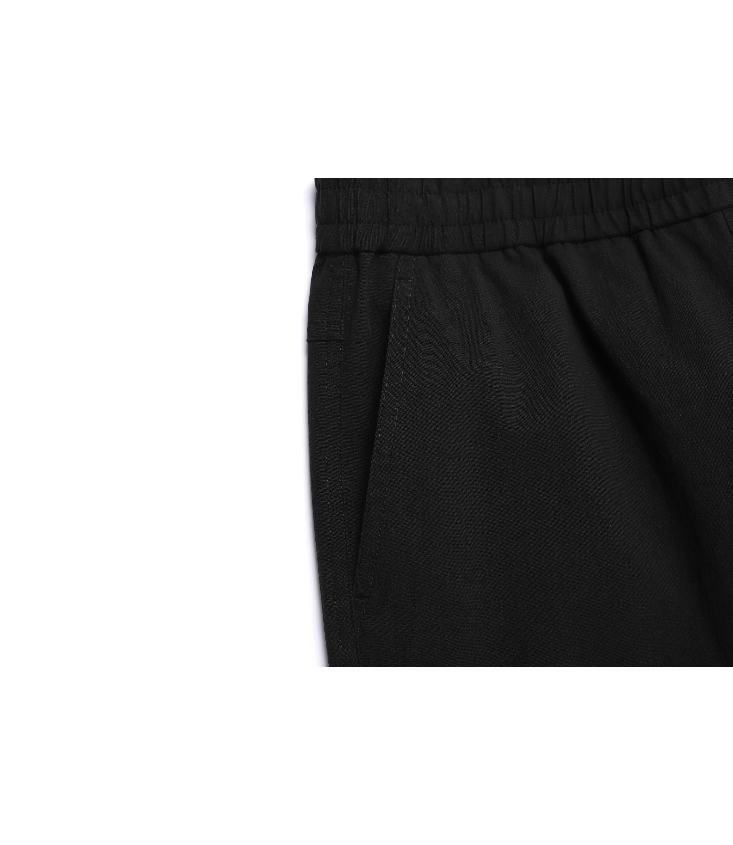 Women's Woven Semi-Loose Pants<br>BLACK - Image 3